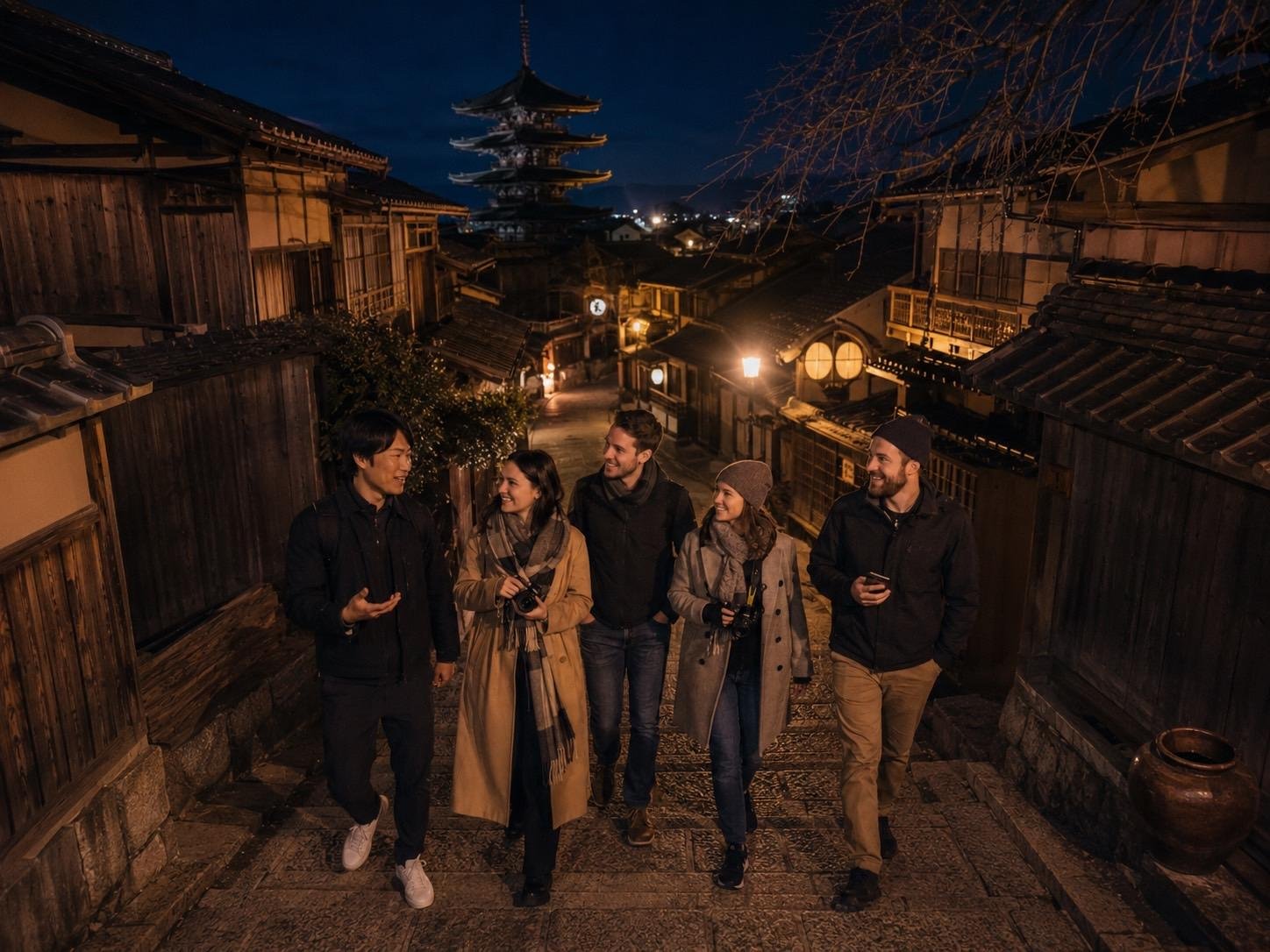 Tour privado a pie por Kioto al atardecer: Gion, Pontocho y el santuario Yasaka