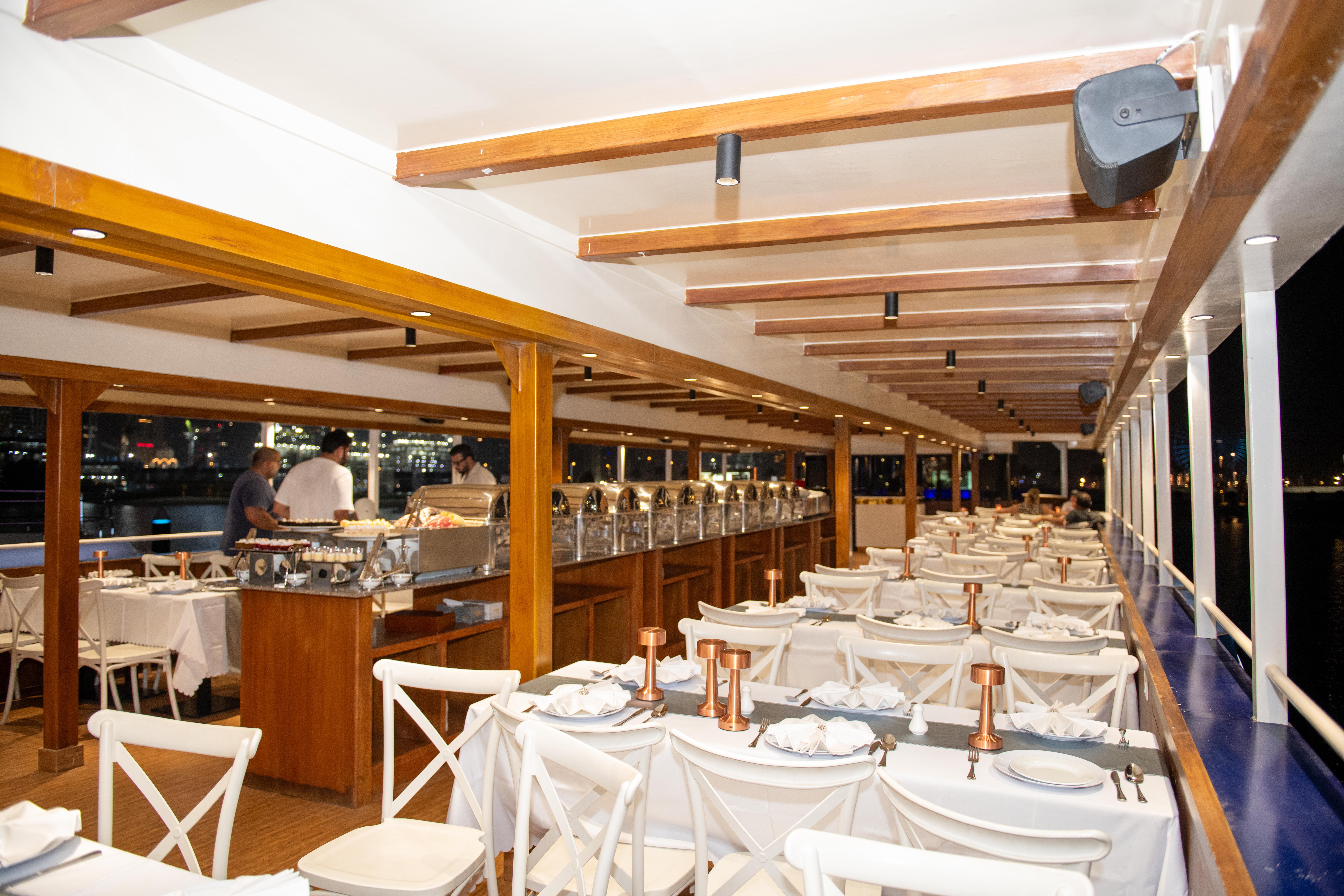 Dubai Marina Luxury Dinner Cruise with Live Entertainment & Open Bar