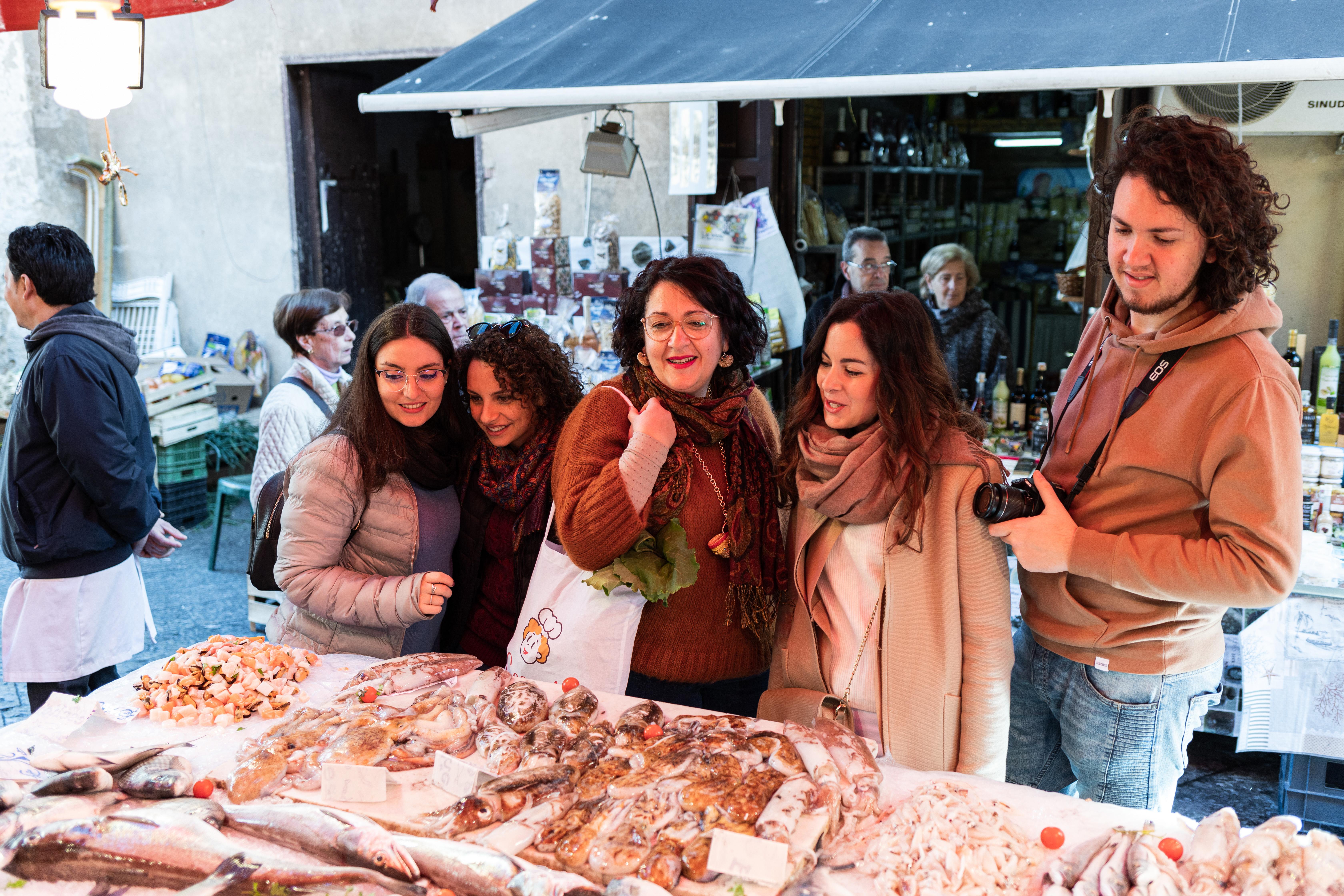 Taormina Market Tour and Authentic Home Cooking Class