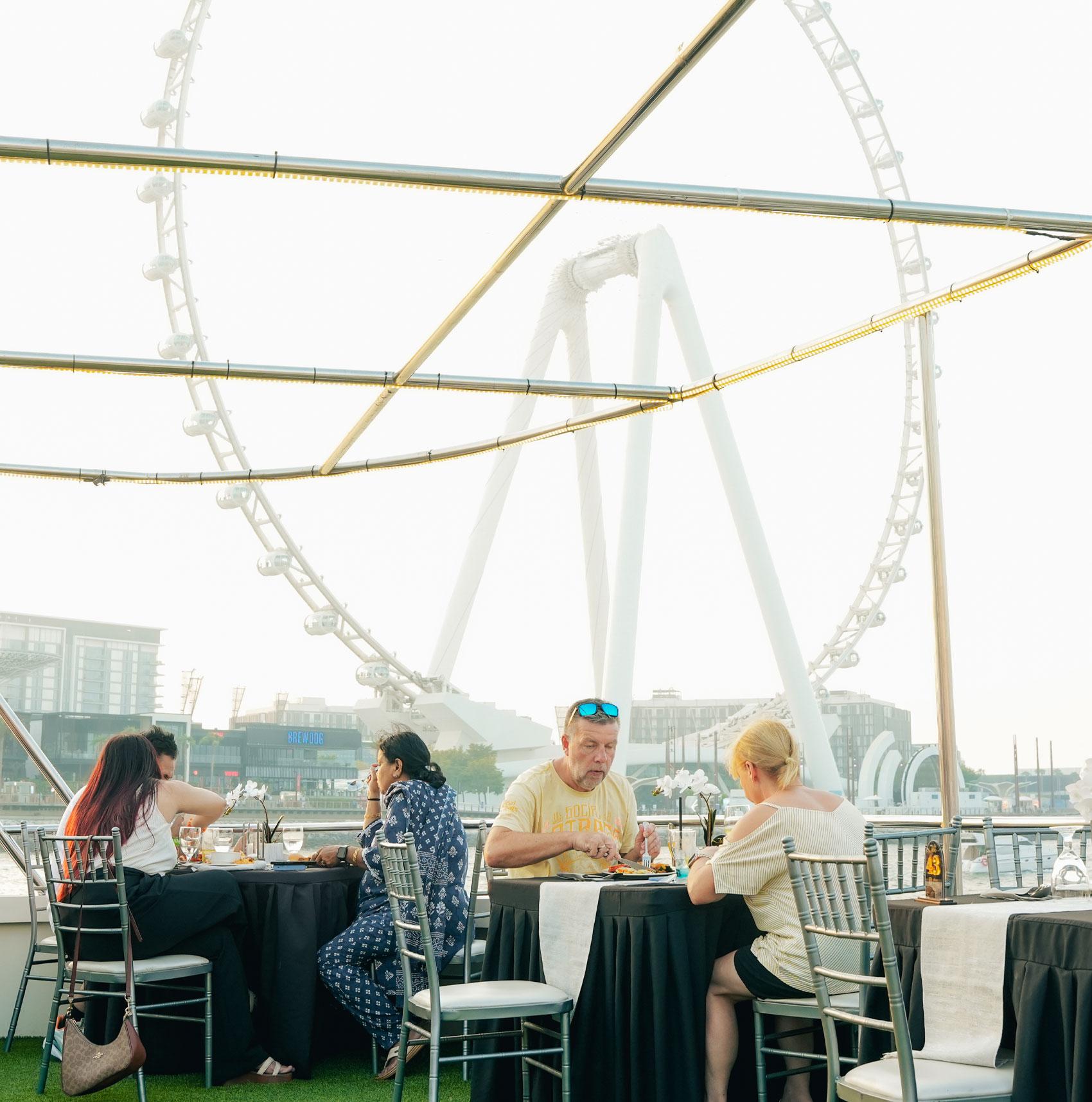 Dubai Marina Sunset & Dinner Cruise with Live Music & Open Bar