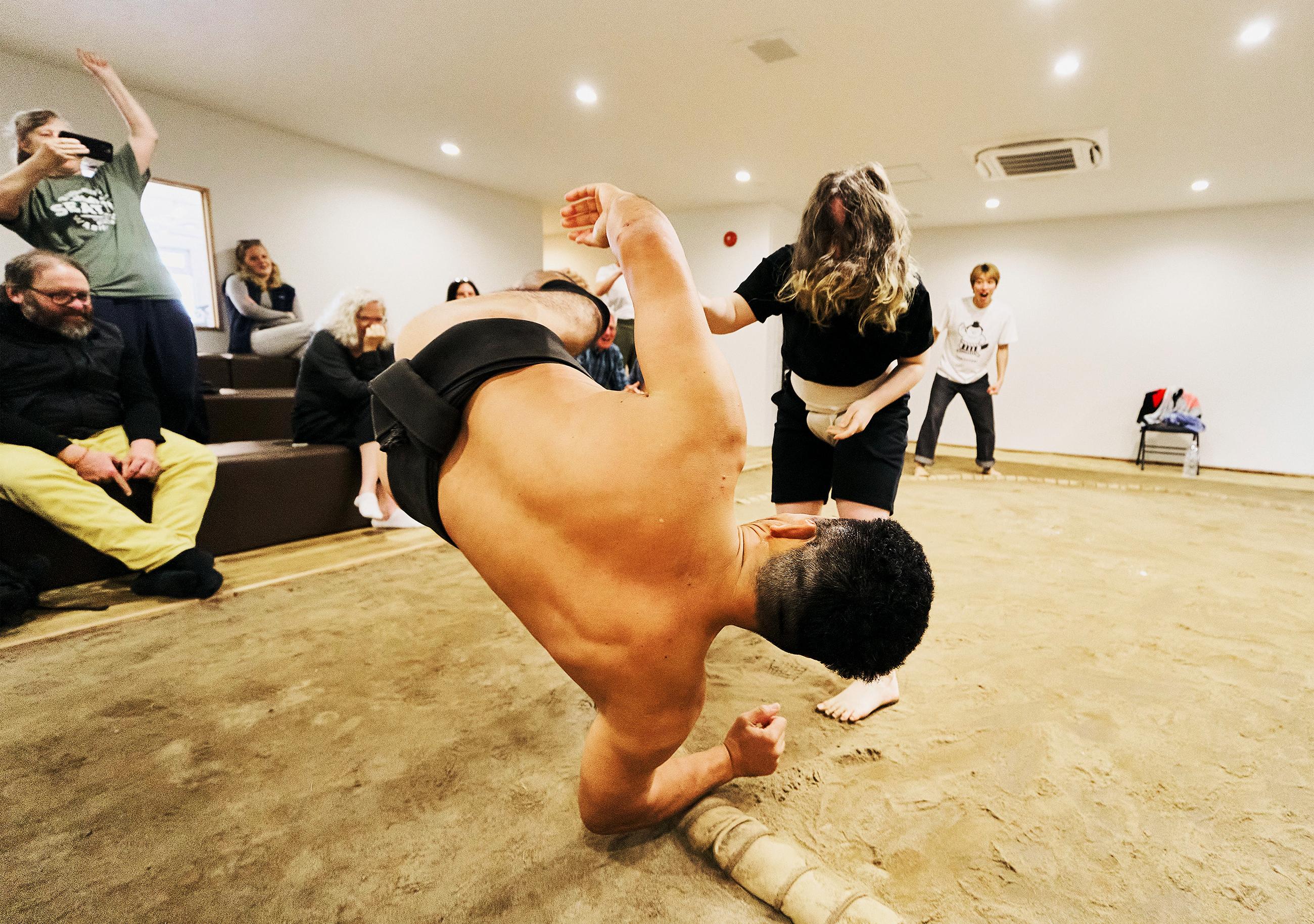 Osaka Sumo Show: Live Match, Rituals & Audience Challenge
