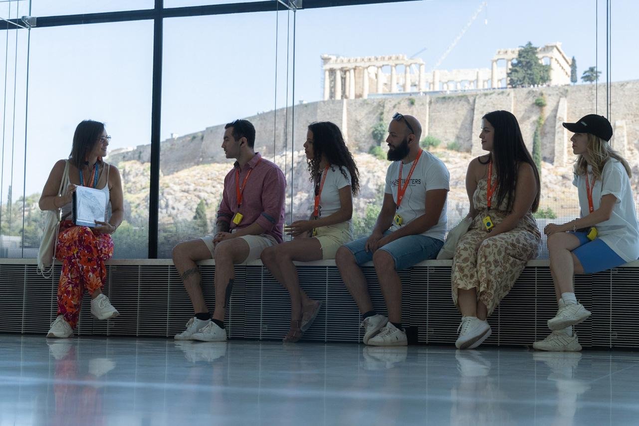 Top-floor Parthenon Gallery of the Acropolis Museum aligned with the Parthenon