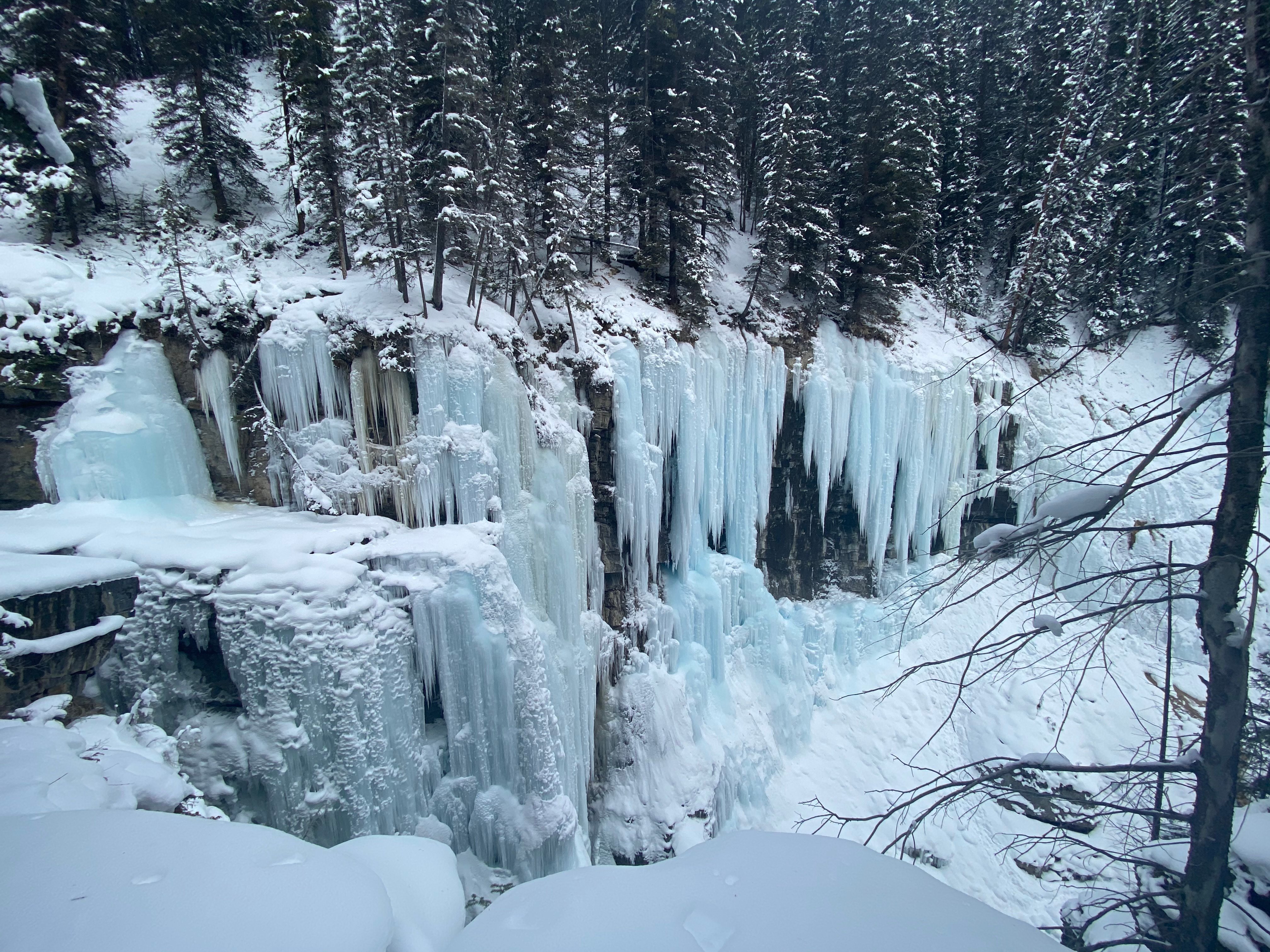 Johnston Canyon guided icewalk — Cathedral of Ice at the Upper Falls, Banff