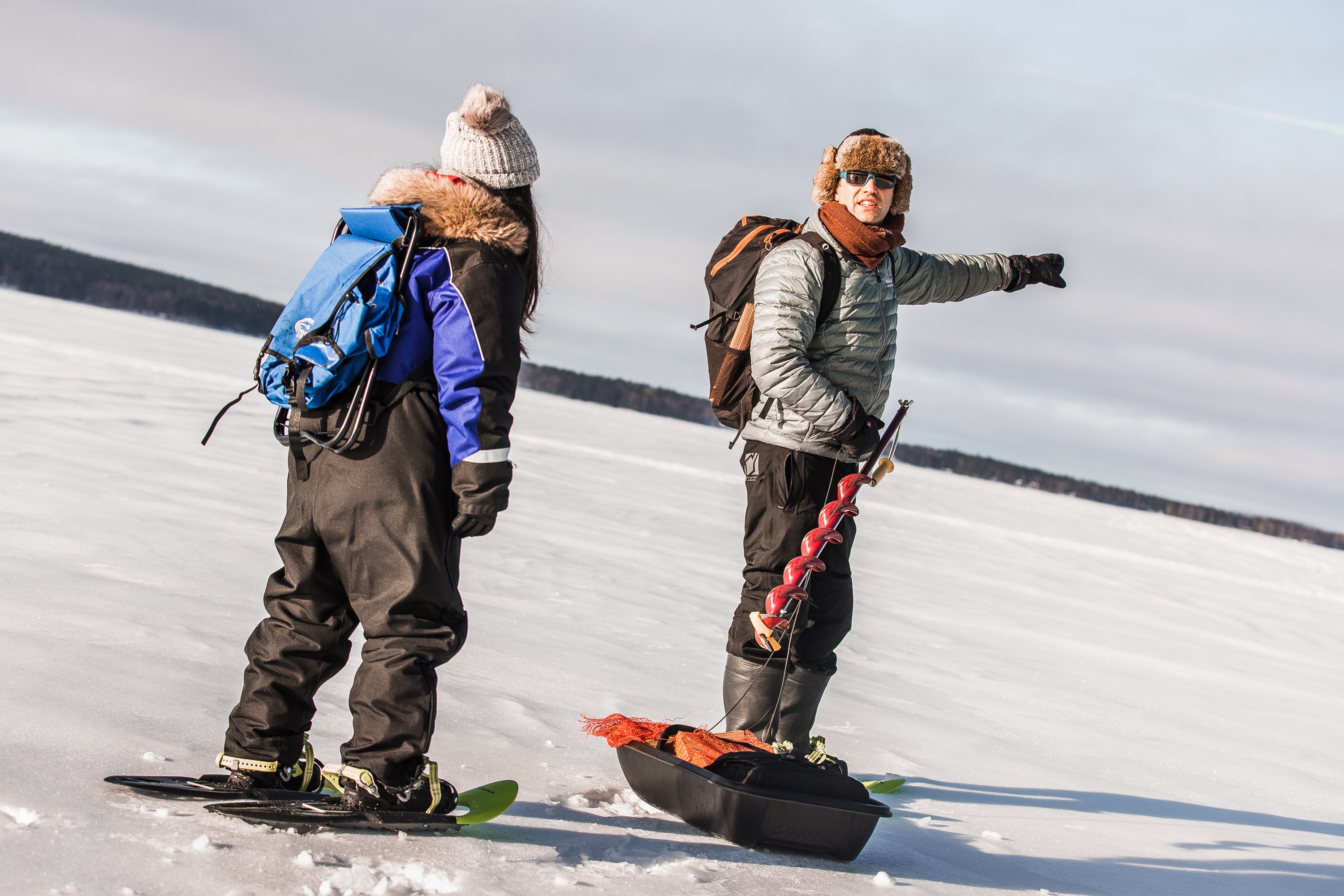 Arctic Snowshoe & Ice Fishing Adventure from Rovaniemi