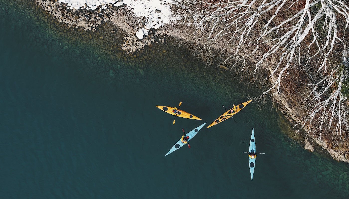 Small-Group Winter Kayaking on Lake Brienz