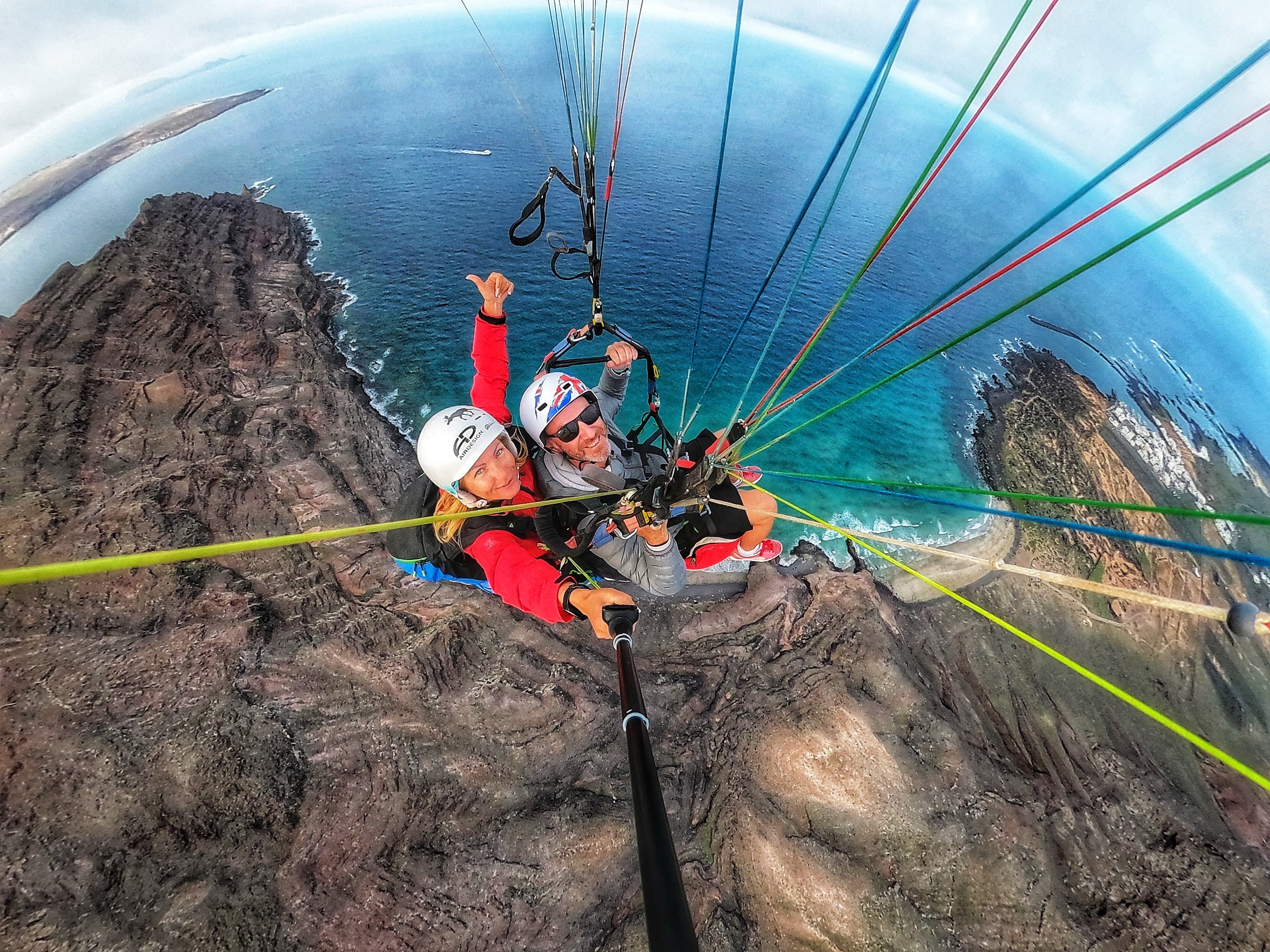 Tandem Paragliding Over Lanzarote's Volcanoes