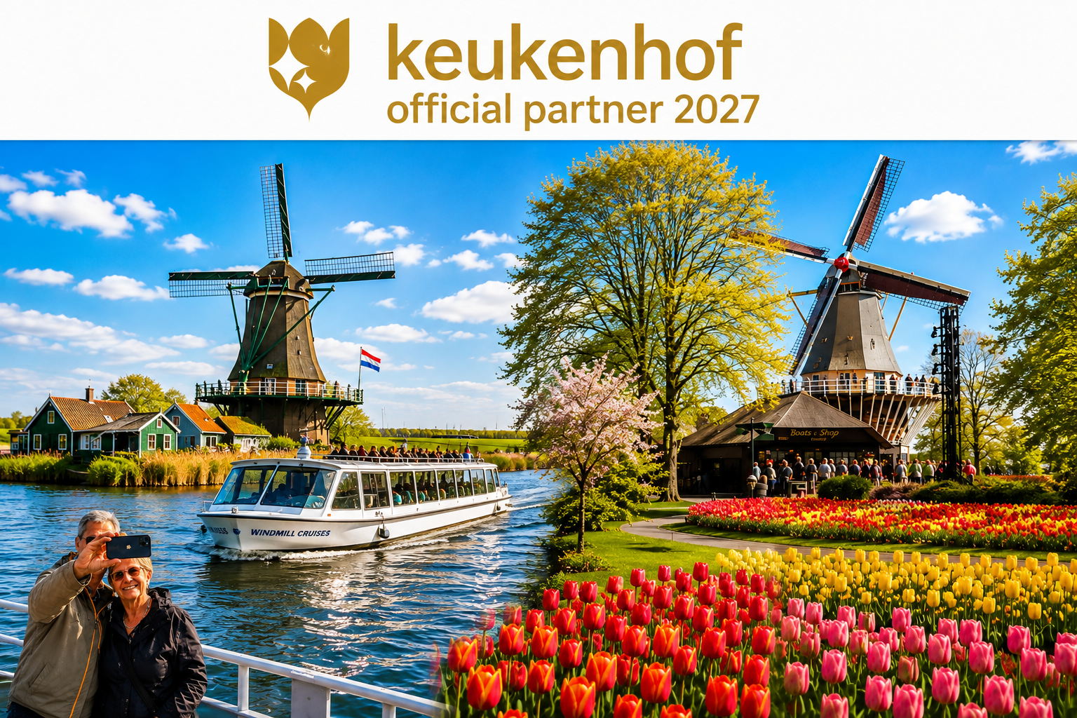 Keukenhof Gardens & Windmill Cruise from Amsterdam