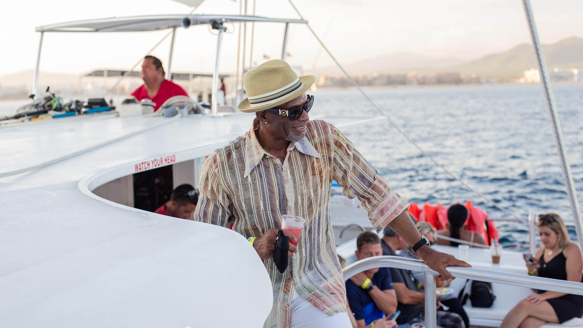Cabo San Lucas Sunset Catamaran Cruise with Open Bar & Appetizers