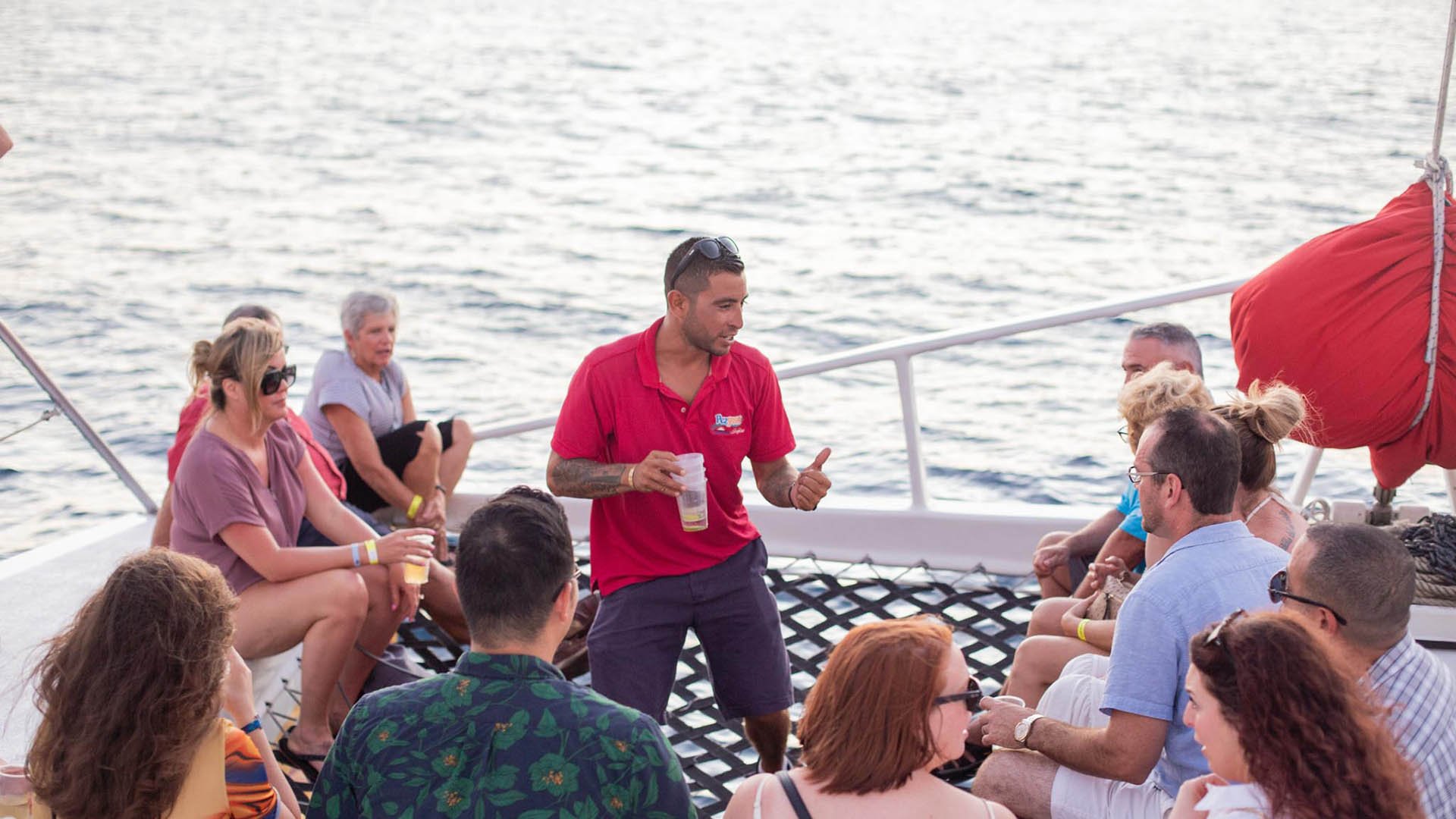 Cabo San Lucas Sunset Catamaran Cruise with Open Bar & Appetizers