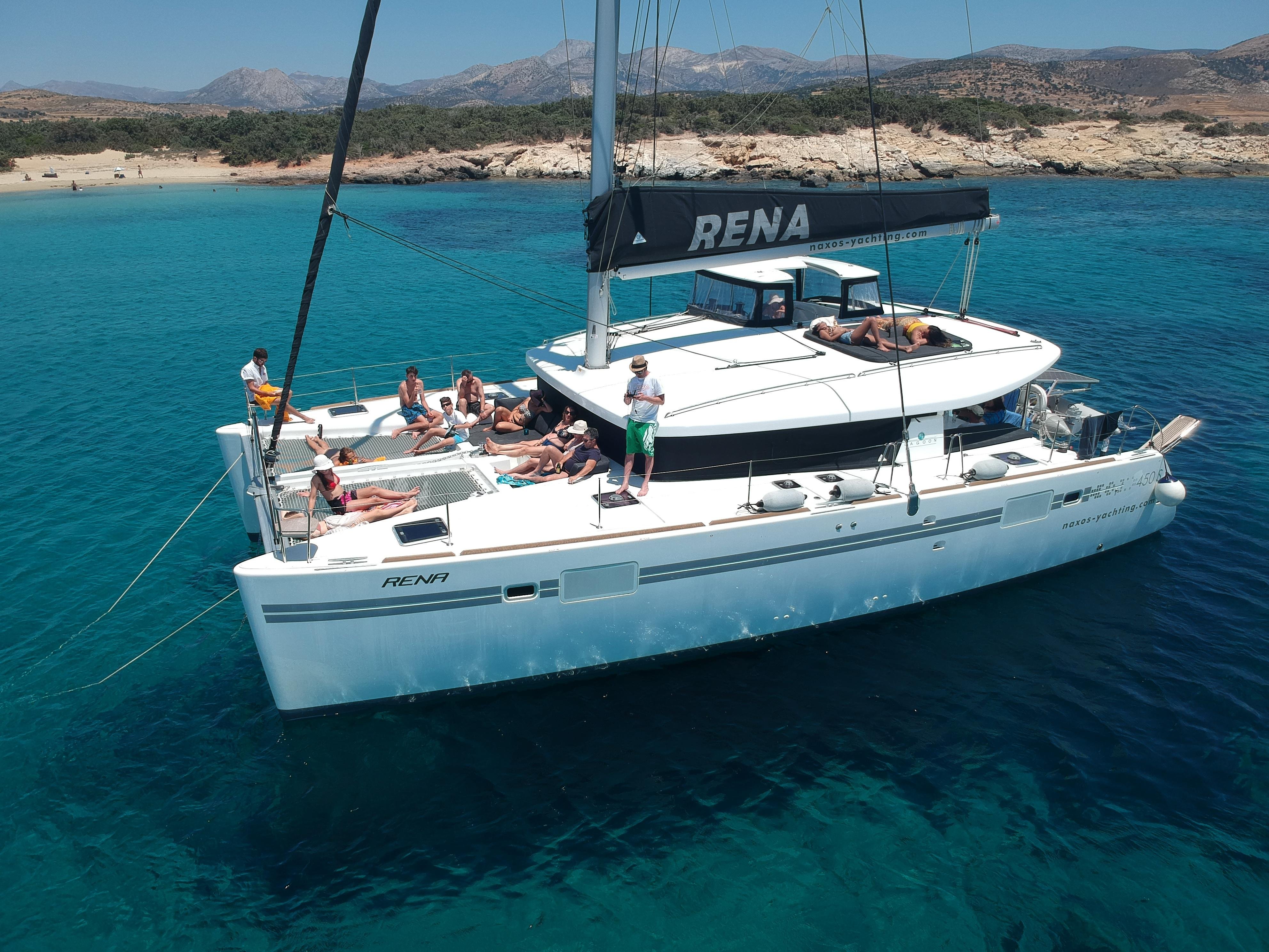 Naxos Catamaran Sailing Adventure with Swimming & Lunch
