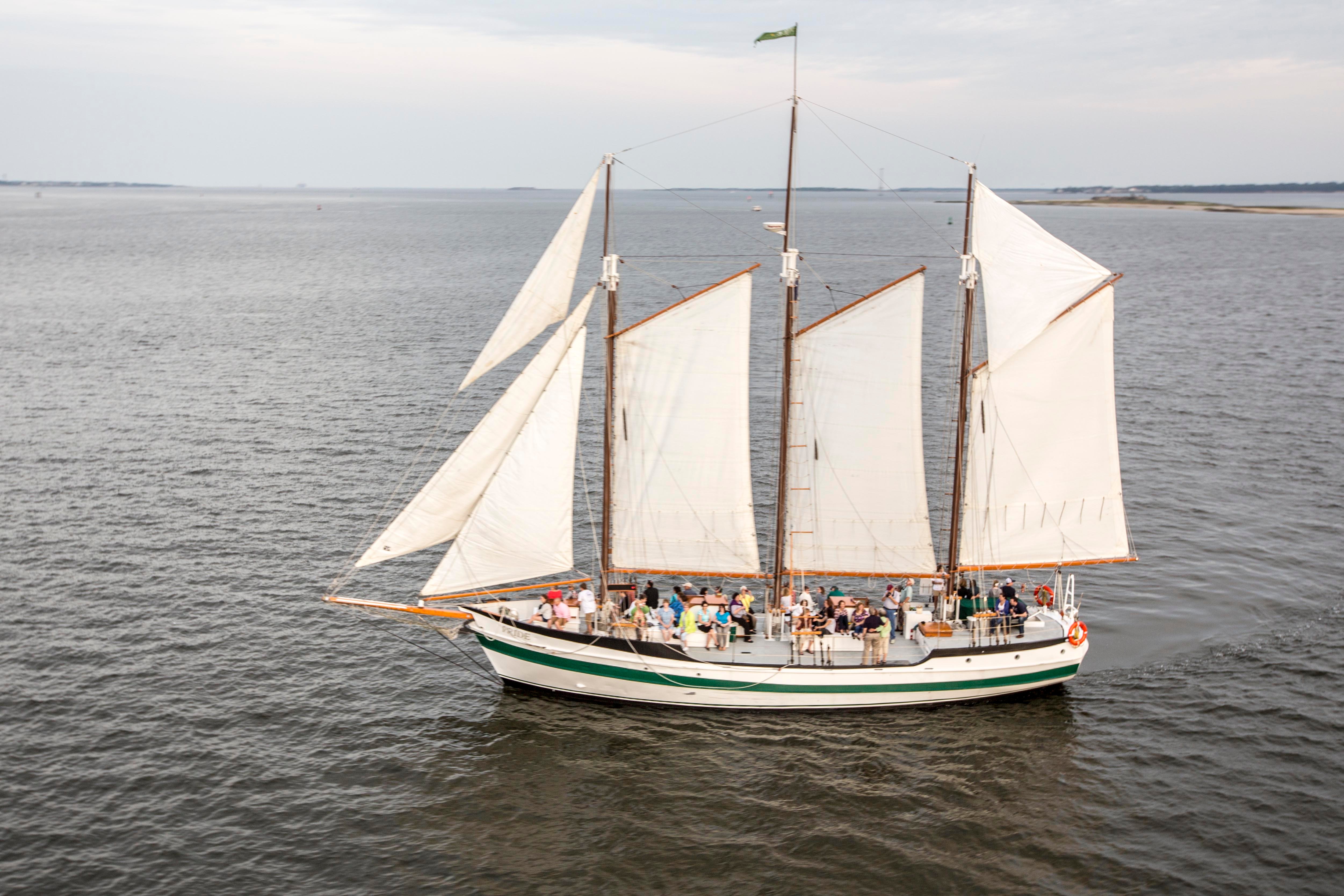 Charleston Harbor Tall Ship Sail & Dolphin Spotting