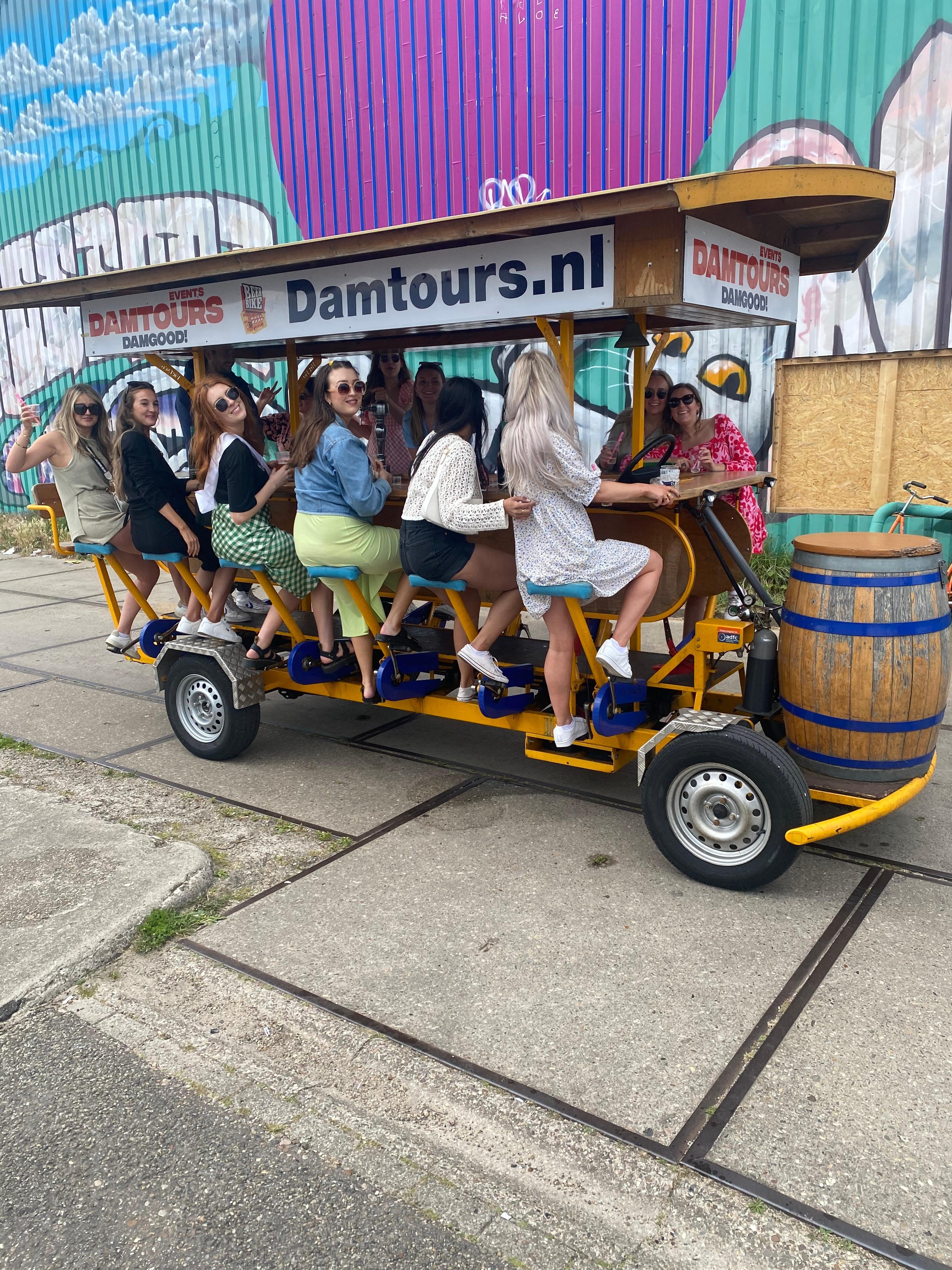 Amsterdam Party Bike Tour with Unlimited Drinks