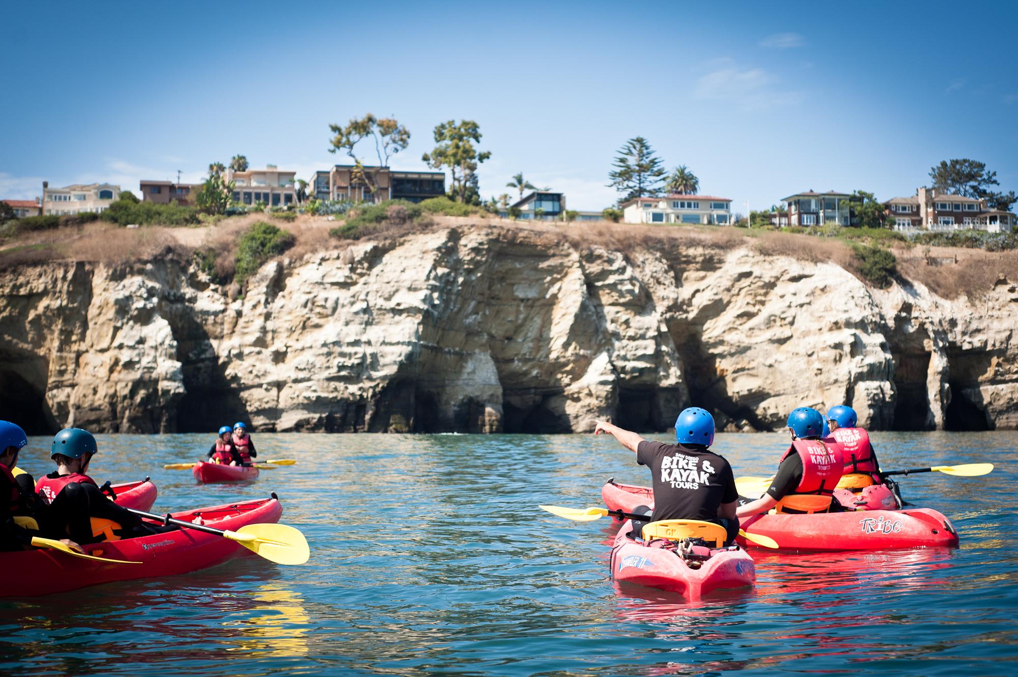 La Jolla sea caves kayak tour — cave mouths in the Goldfish Point cliffs — image 6