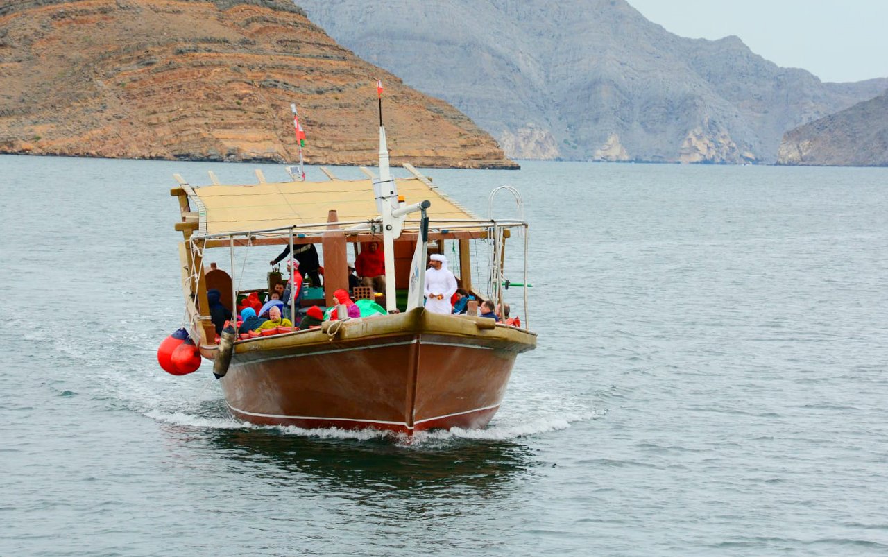 Khor Sham Fjord Dhow Cruise with Dolphin Watching & Snorkeling