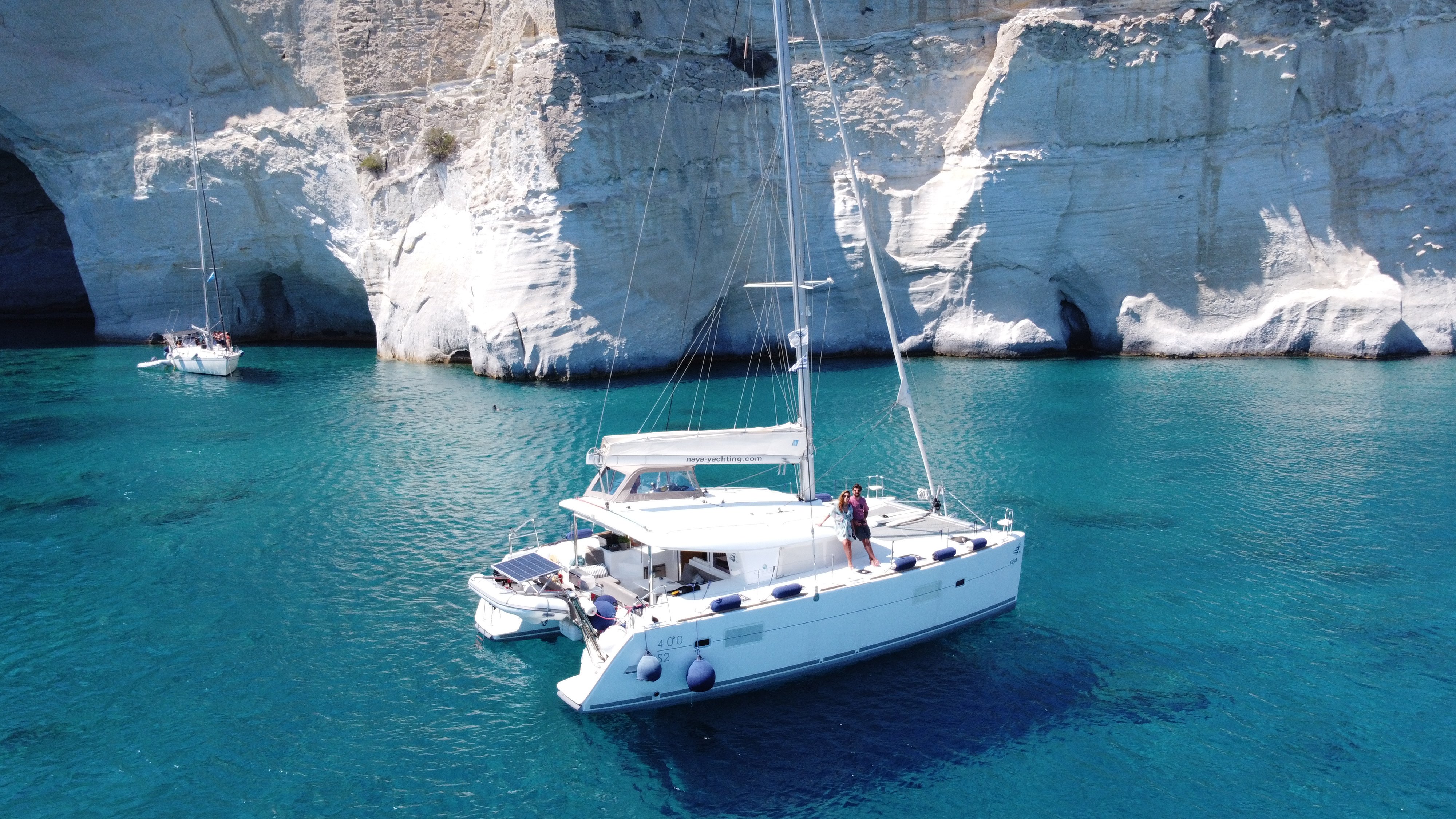 Milos & Poliegos Catamaran Cruise with BBQ Lunch