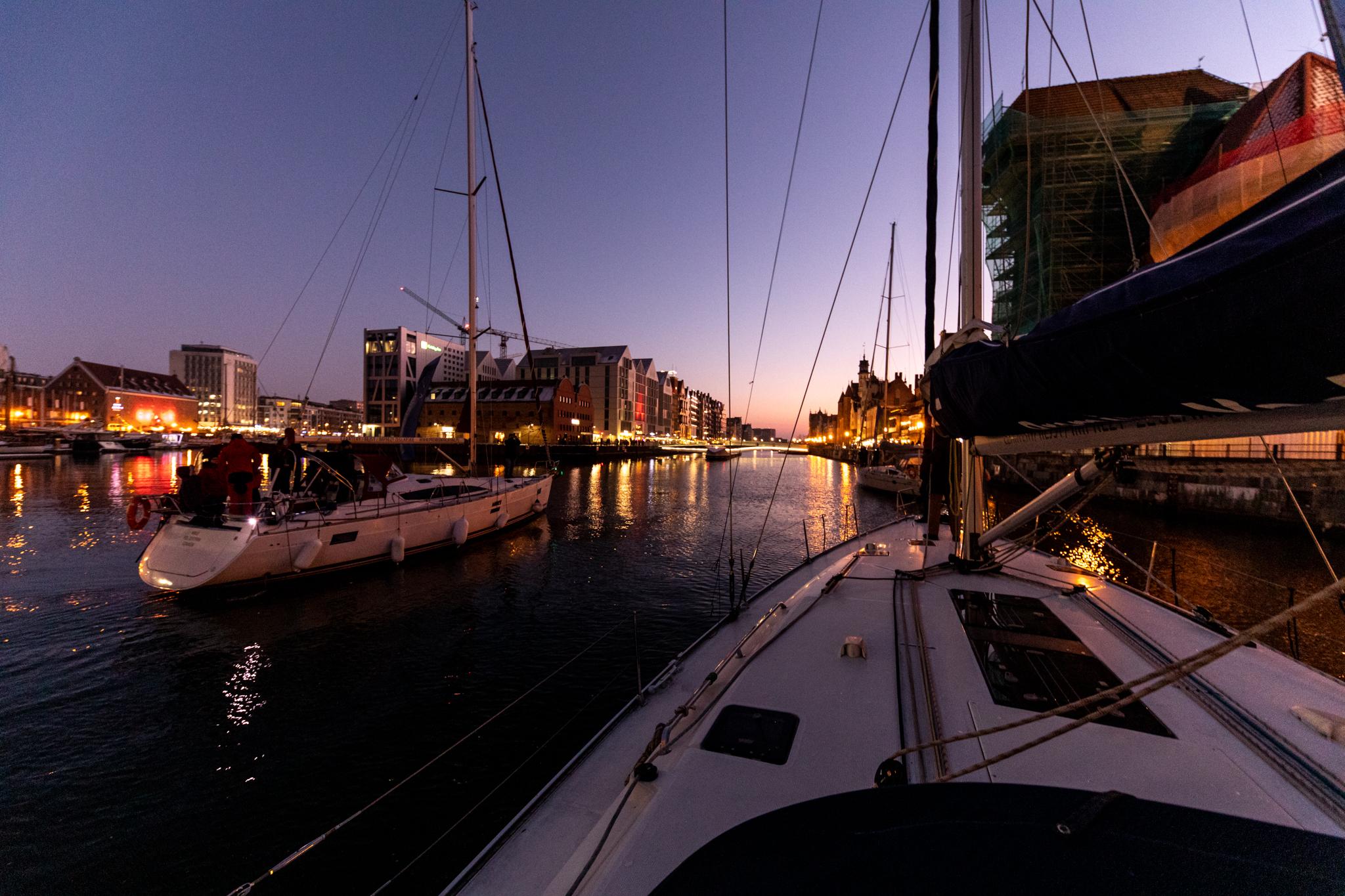 Evening Yacht Cruise Through Gdańsk Harbor