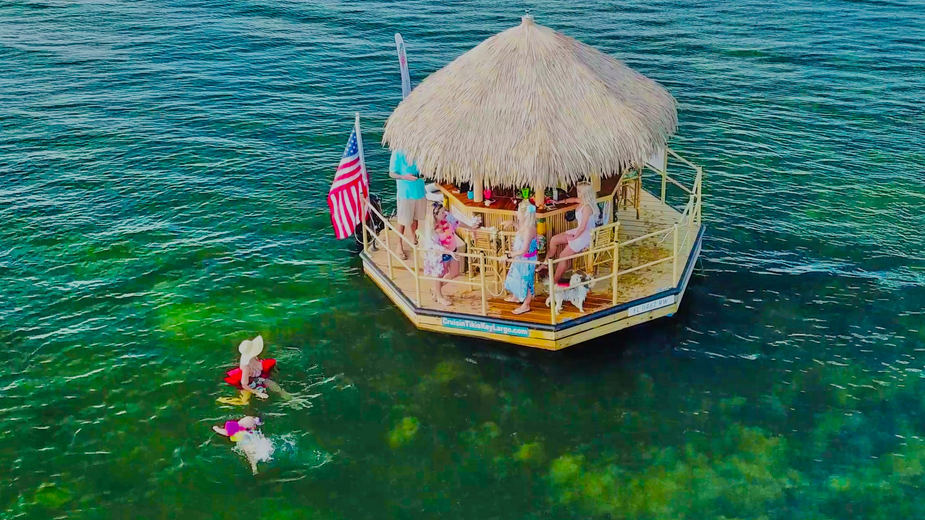 Key Largo Floating Tiki Bar Bay Cruise