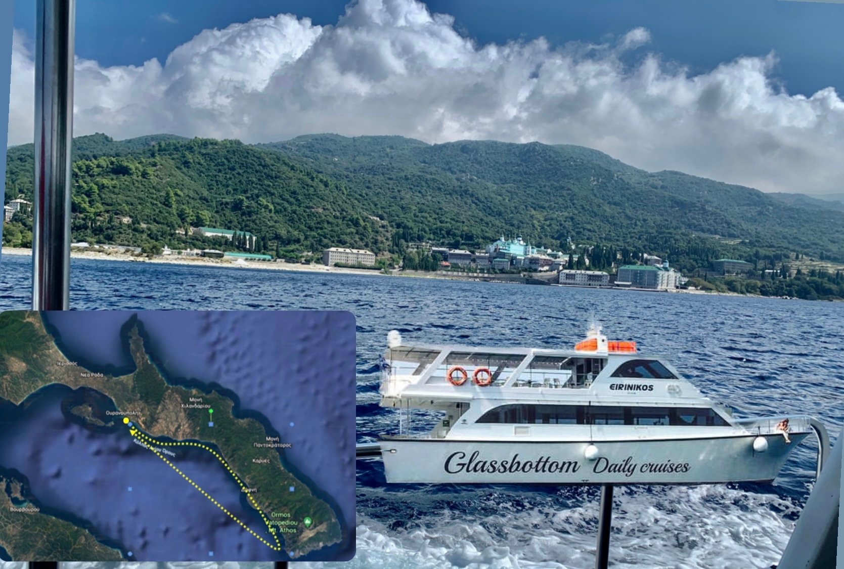 Mount Athos Glass-Bottom Boat Cruise from Ouranoupoli