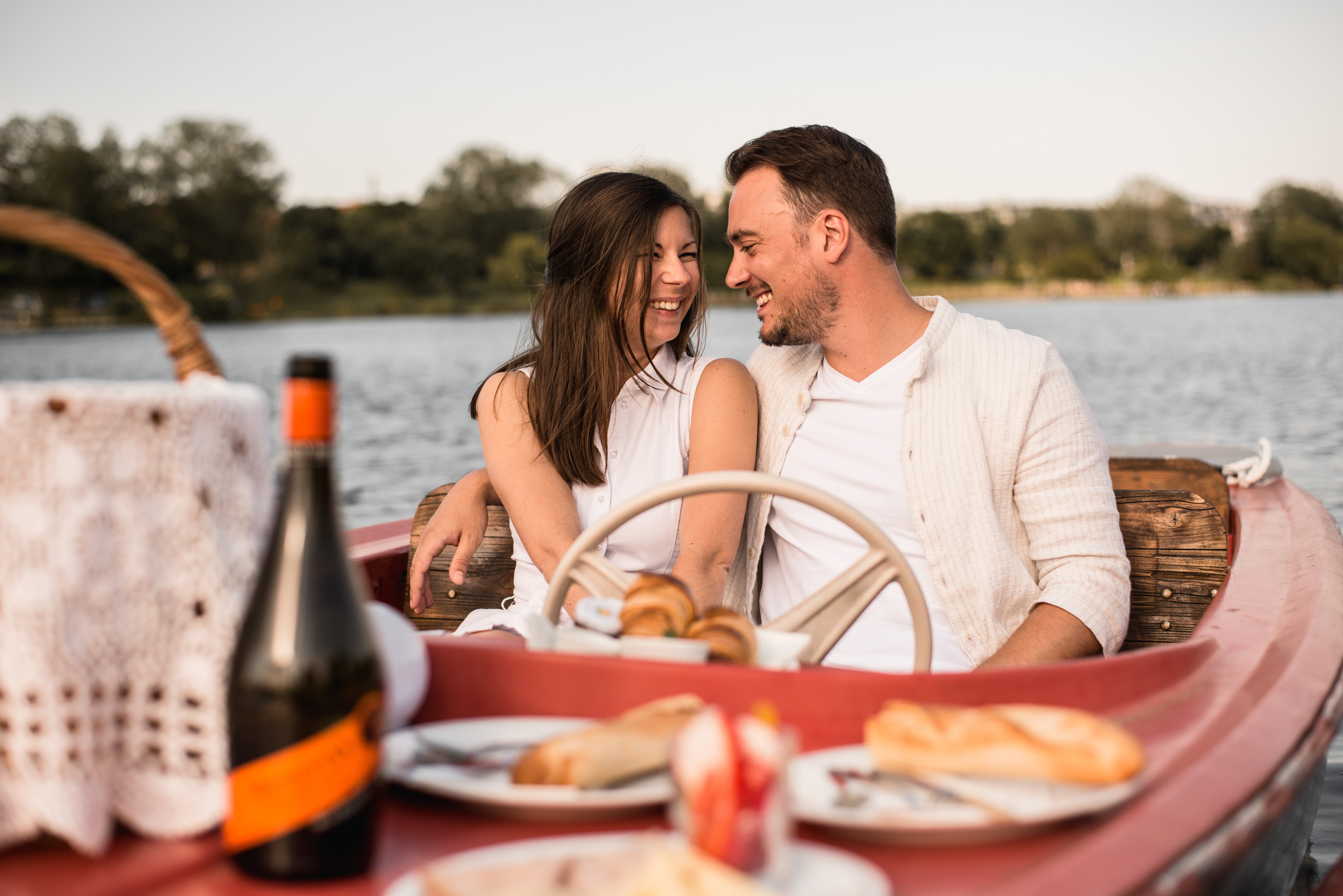 Private Electric Retro Boat Experience on Old Danube with Picnic