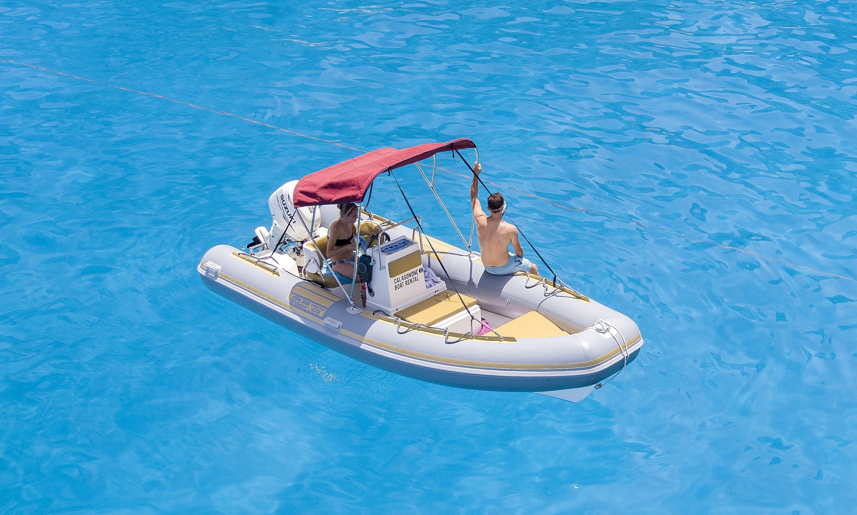 License-Free 5m Dinghy Rental in Cala Gonone