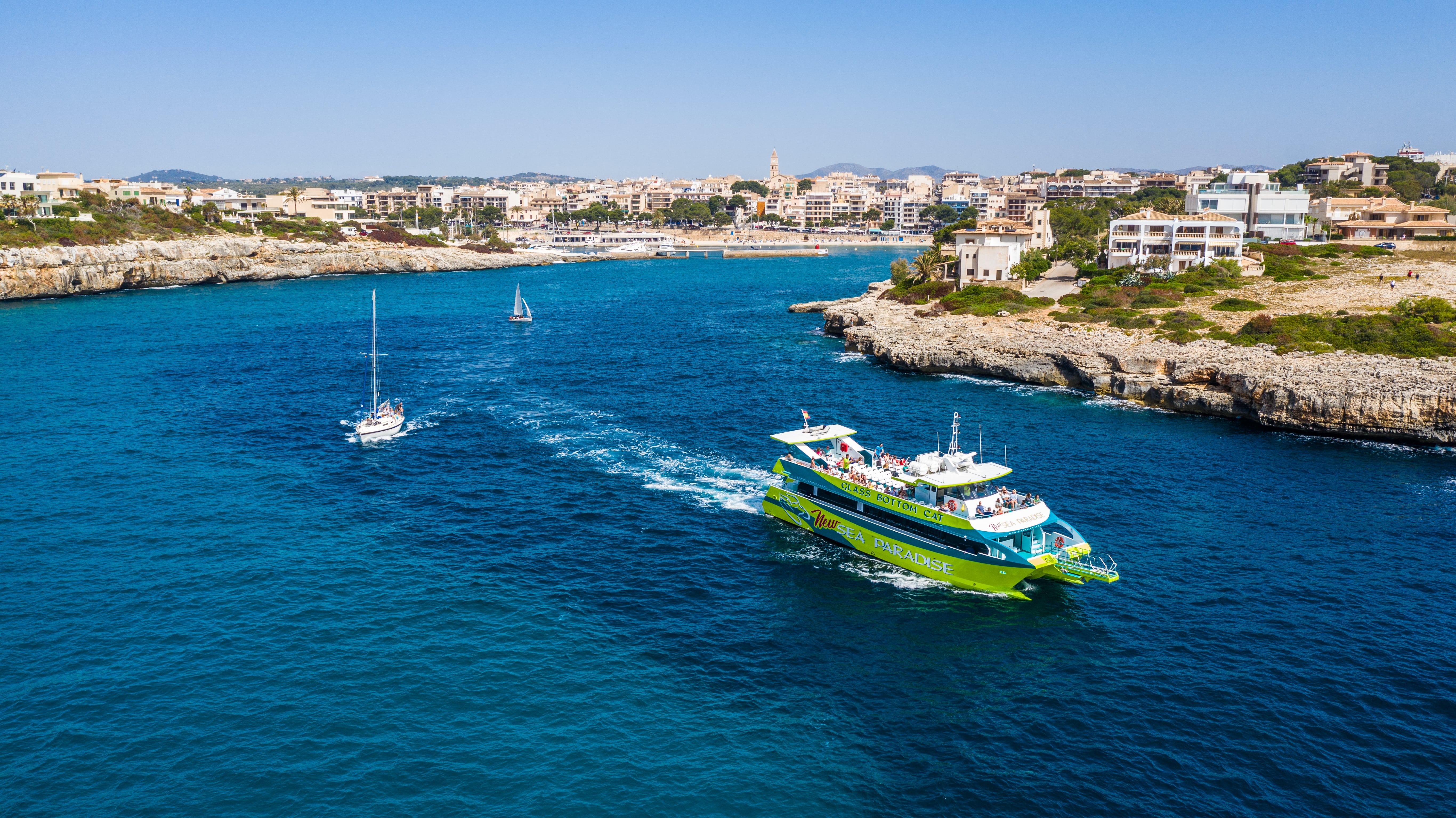 East Coast Glass-Bottom Boat Adventure from Porto Cristo