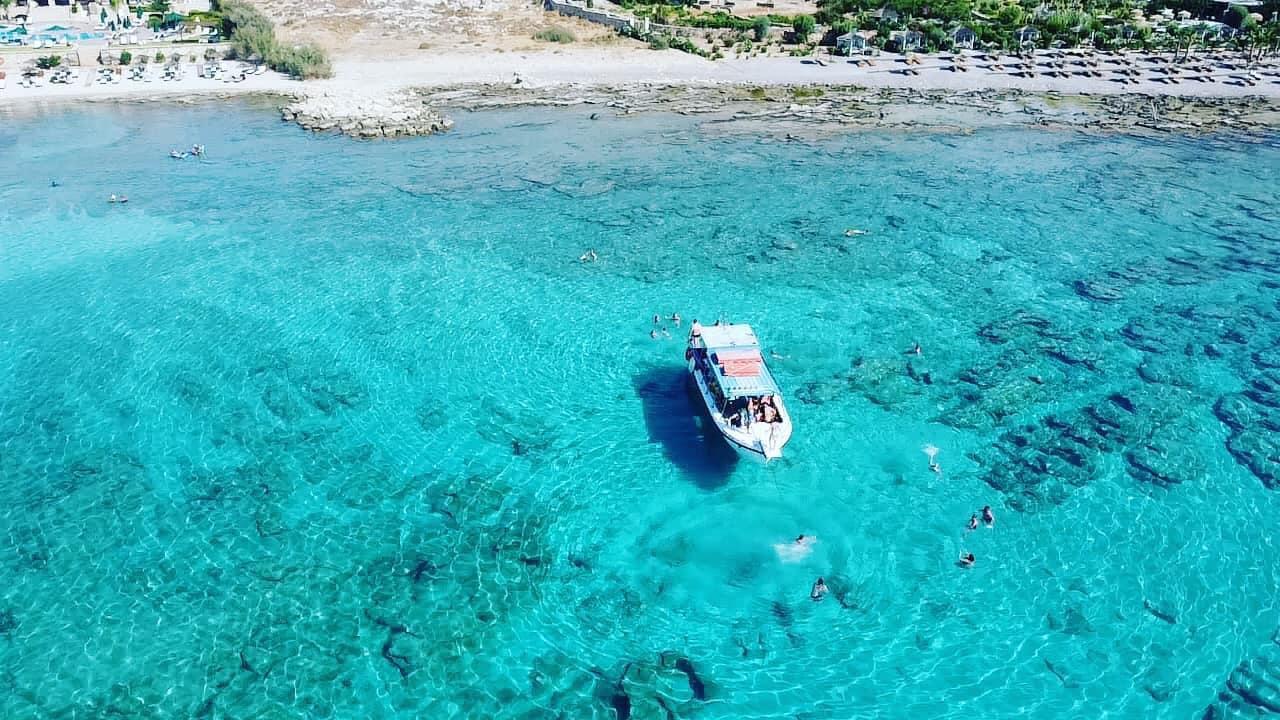 Glass-Bottom Boat Cruise from Lindos with Swimming