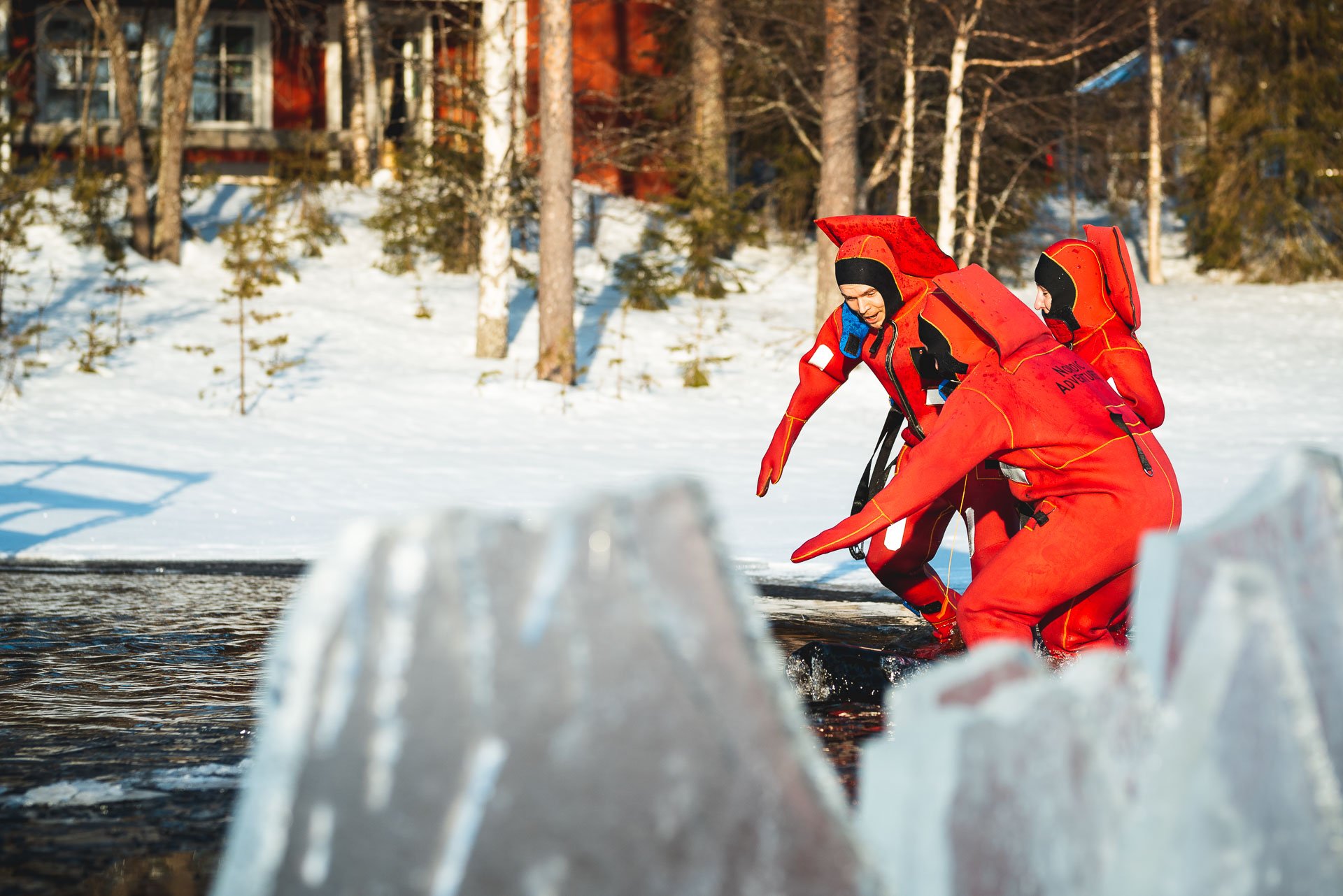 Arctic Ice Floating on a Frozen Lake – Rovaniemi Winter Adventure