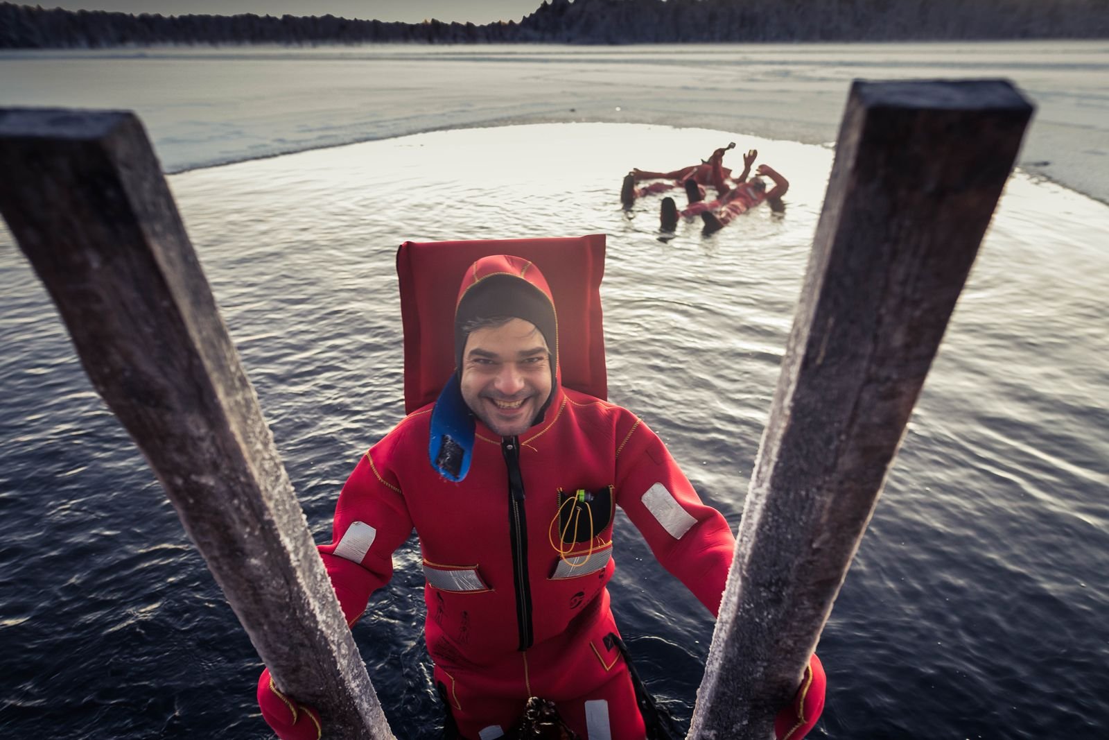Arctic Ice Floating on a Frozen Lake – Rovaniemi Winter Adventure
