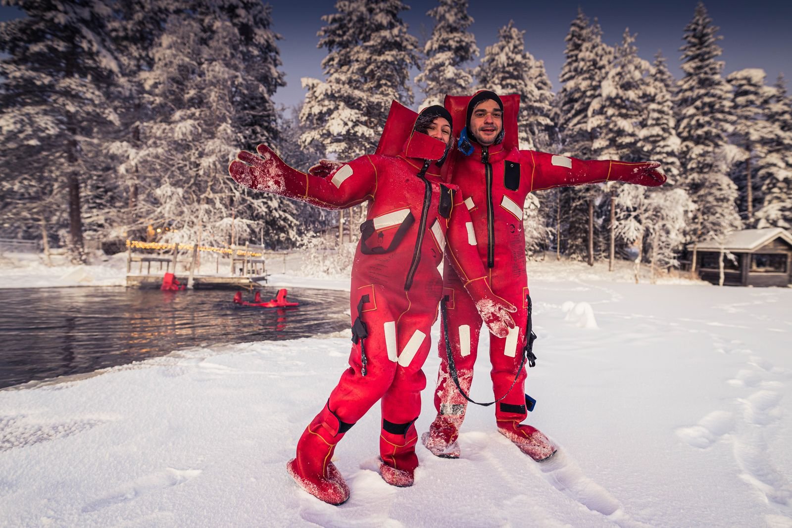 Arctic Ice Floating on a Frozen Lake – Rovaniemi Winter Adventure