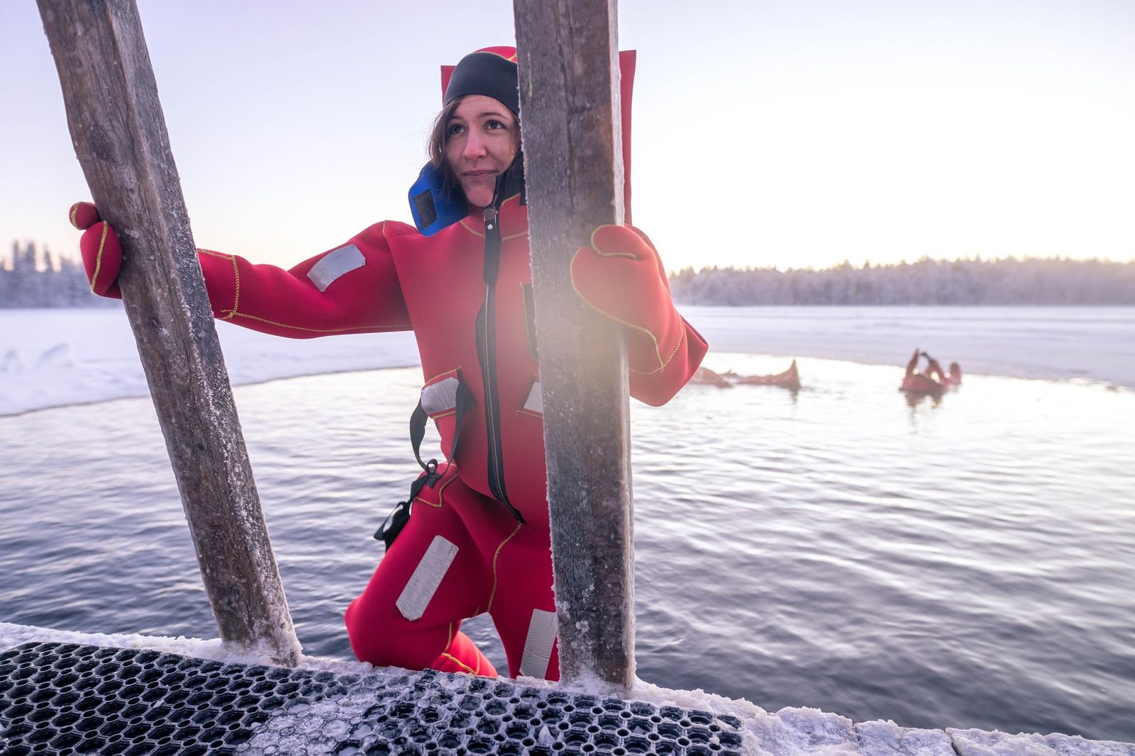 Arctic Ice Floating on a Frozen Lake – Rovaniemi Winter Adventure