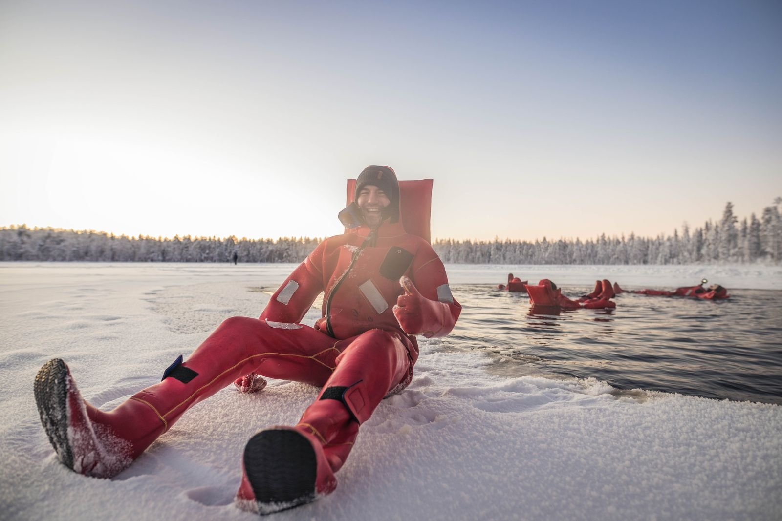 Arctic Ice Floating on a Frozen Lake – Rovaniemi Winter Adventure