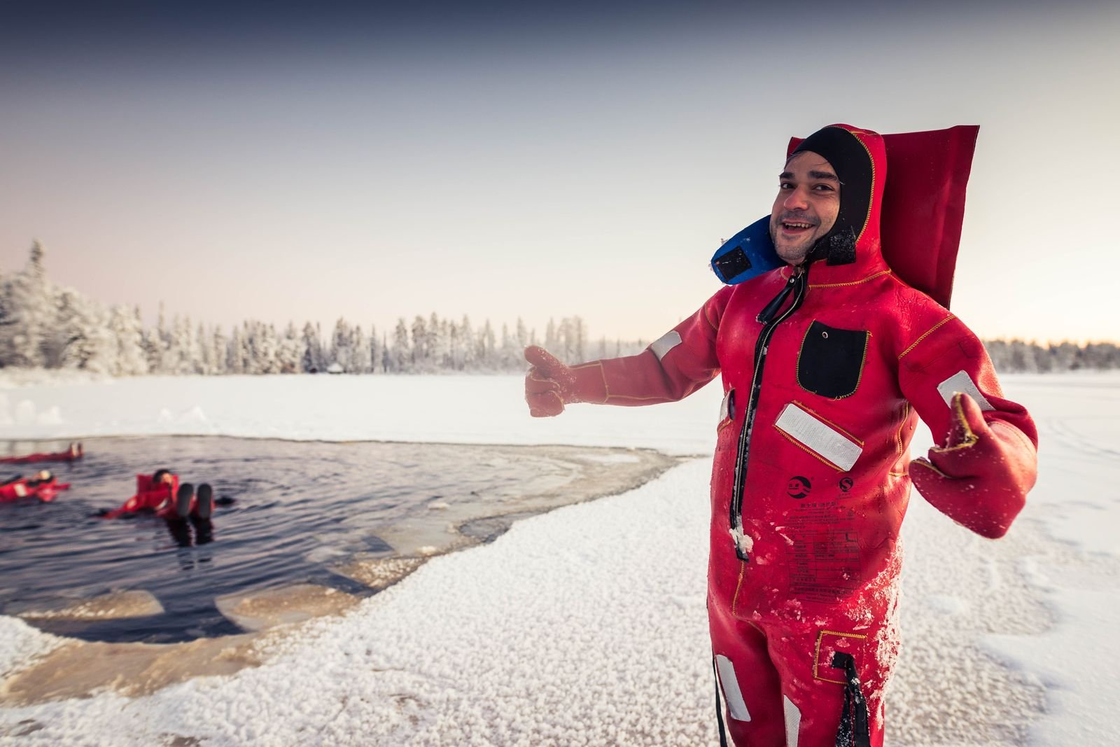 Arctic Ice Floating on a Frozen Lake – Rovaniemi Winter Adventure