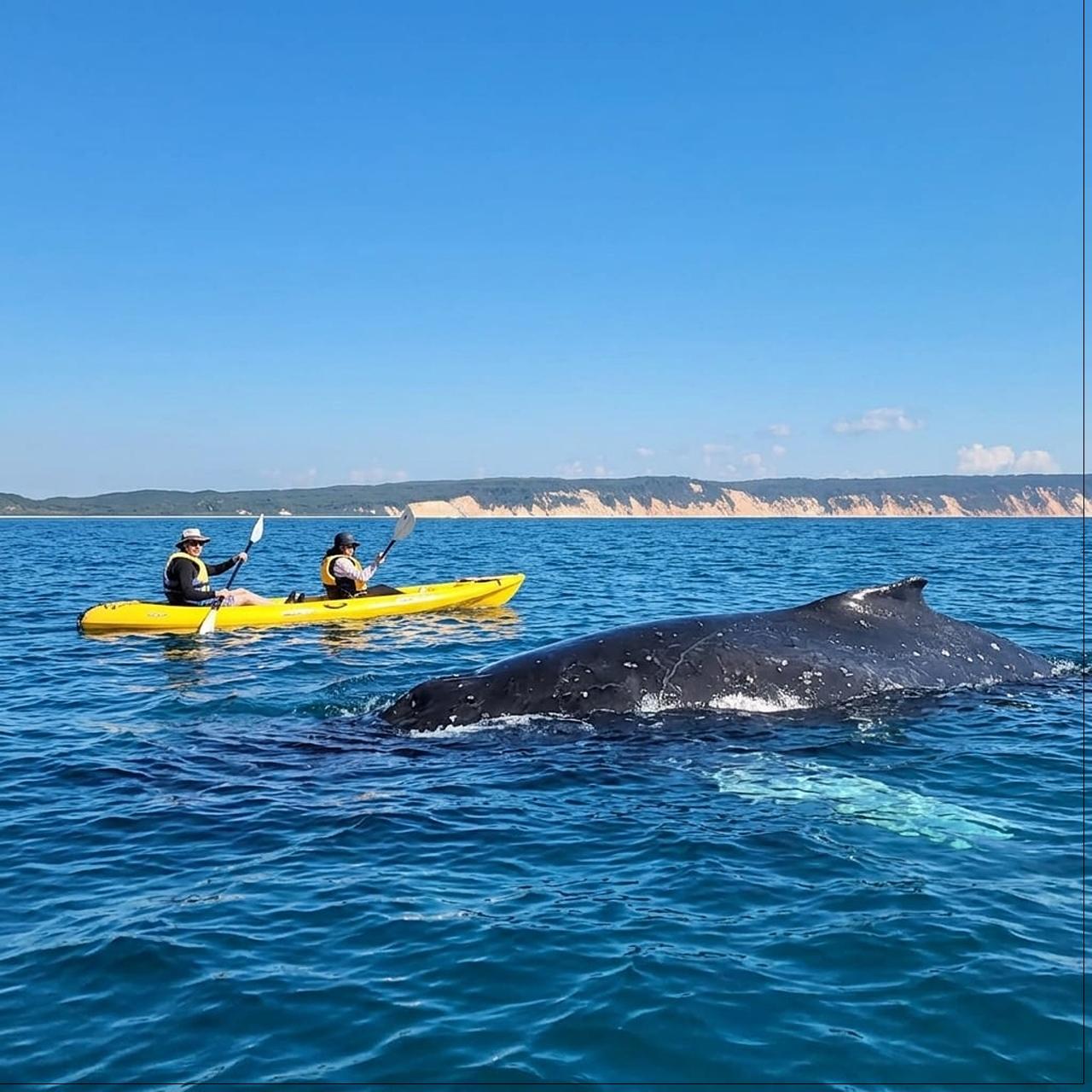 Ocean Kayak Whale Watching & 4WD Beach Adventure