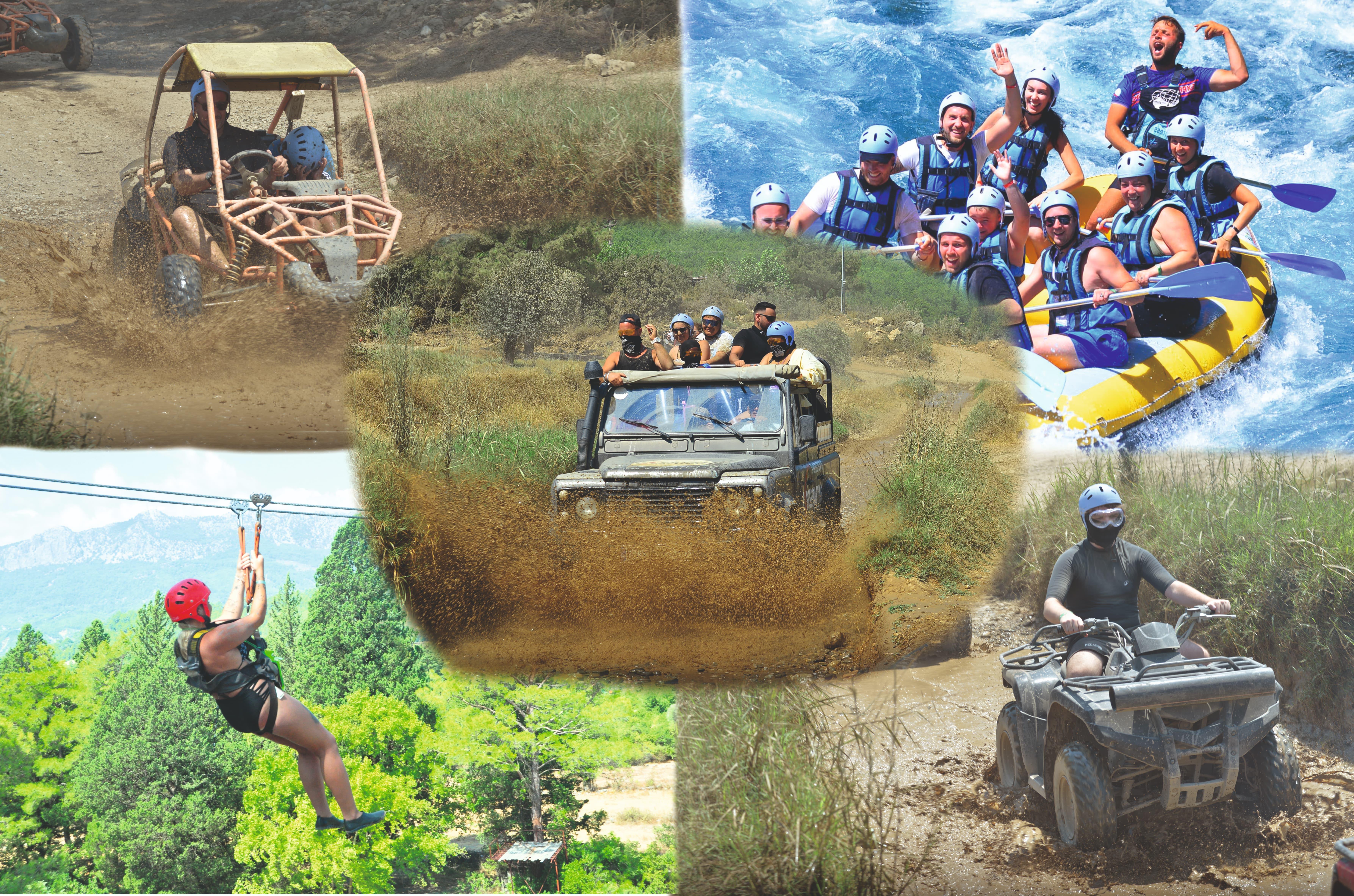 Köprülü Canyon Combo Adventure: Rafting, Jeep, Buggy & Zipline with Lunch