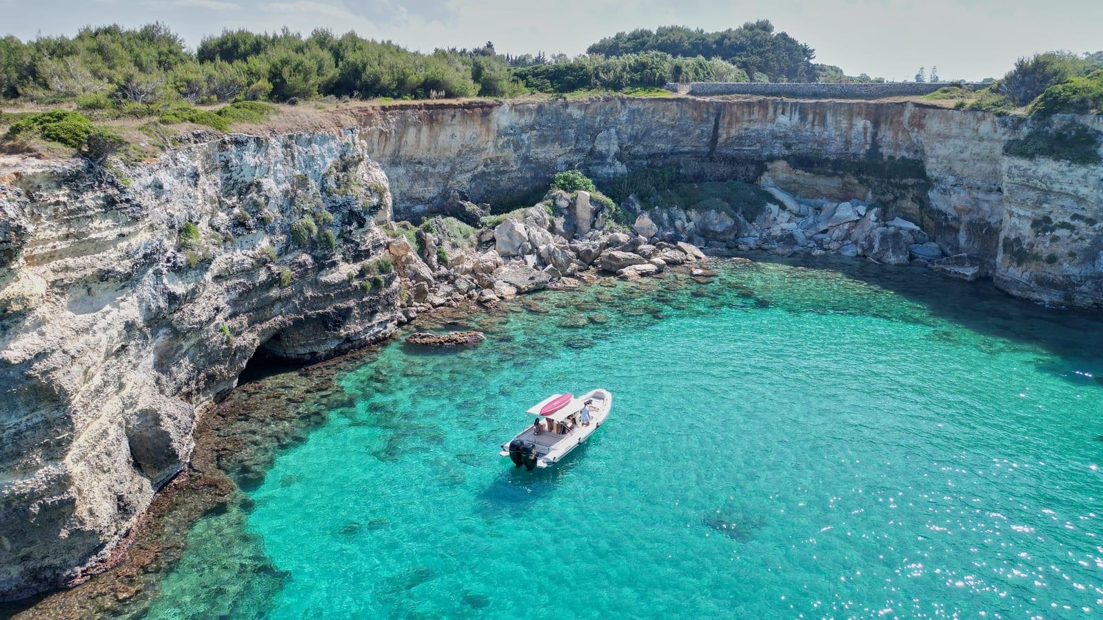 Otranto Coastal Boat Tour with Swimming & Aperitif