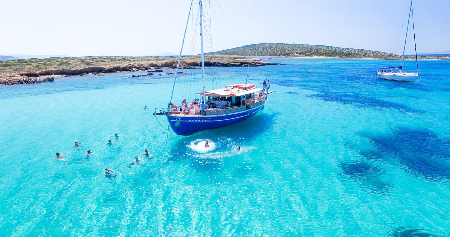 Antiparos & Despotiko Swimming Cruise from Paros