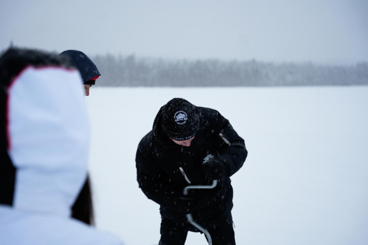 Rovaniemi Private Lake Ice Fishing & Arctic BBQ