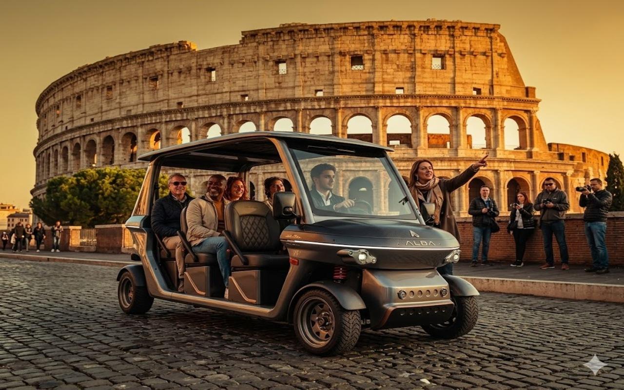 Rome Private VIP Golf Cart Tour with Gelato & Wine