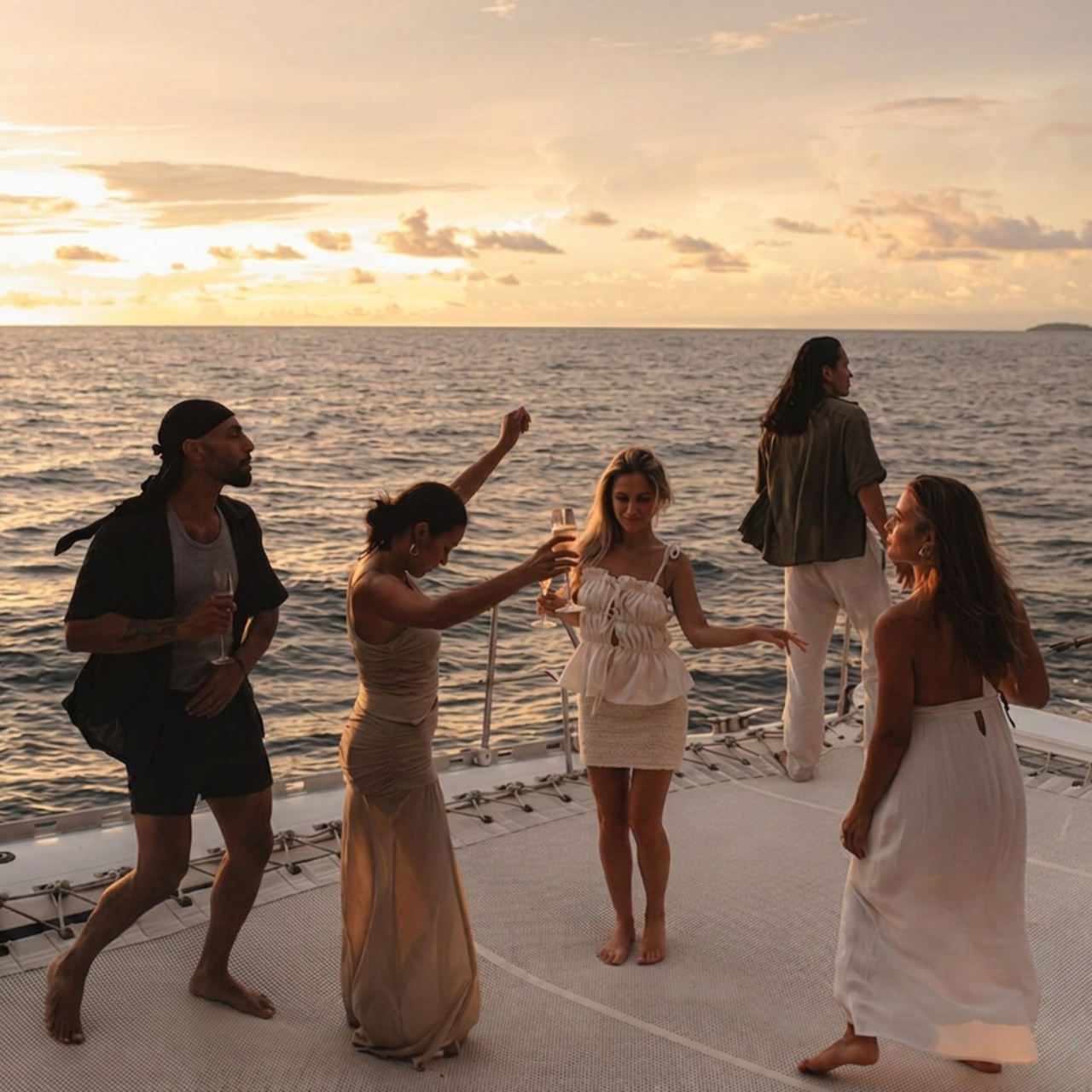 Coral Island Catamaran Cruise with Sunset Dinner