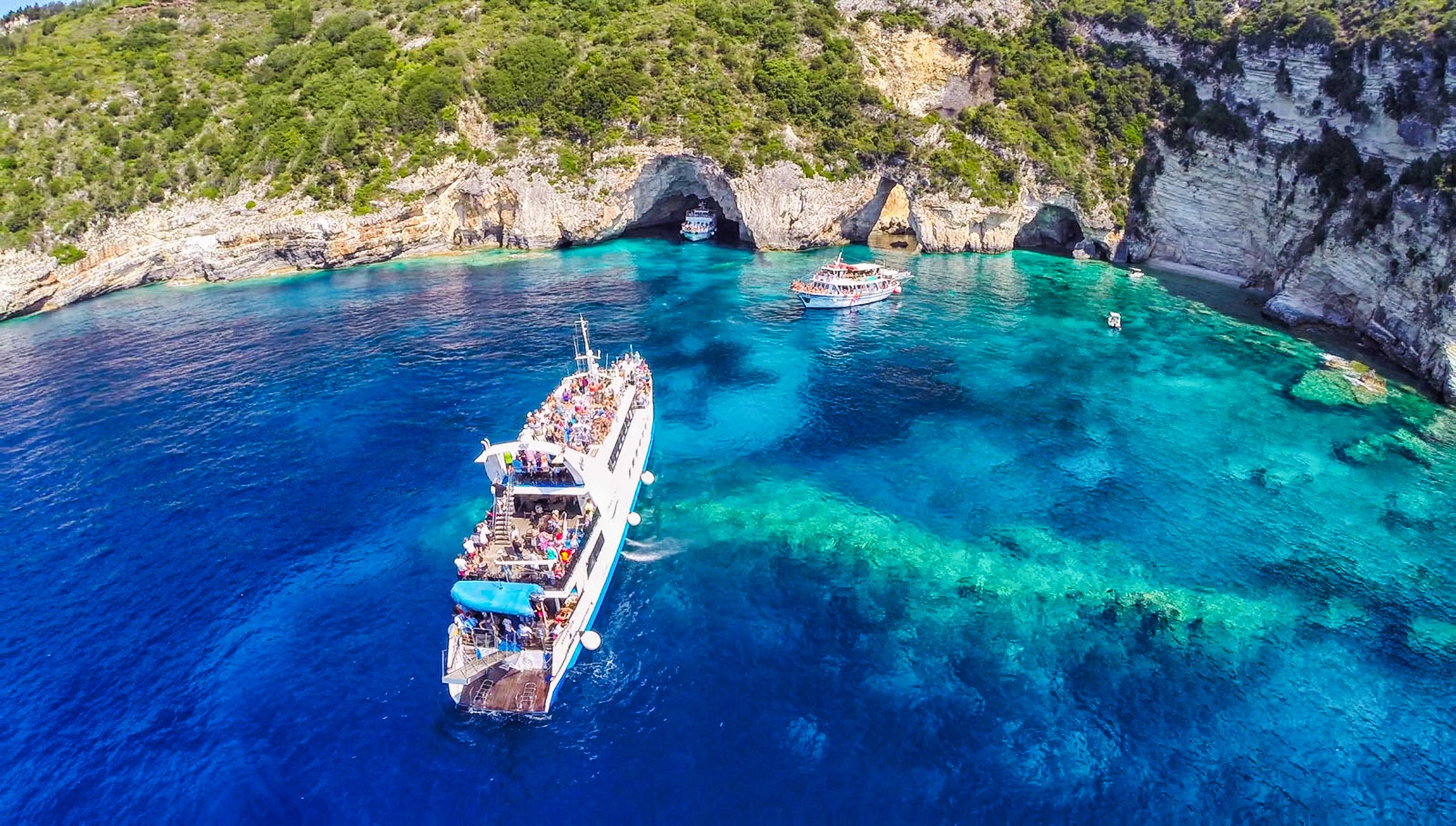 Corfu to Paxos, Antipaxos & Blue Caves Full-Day Cruise