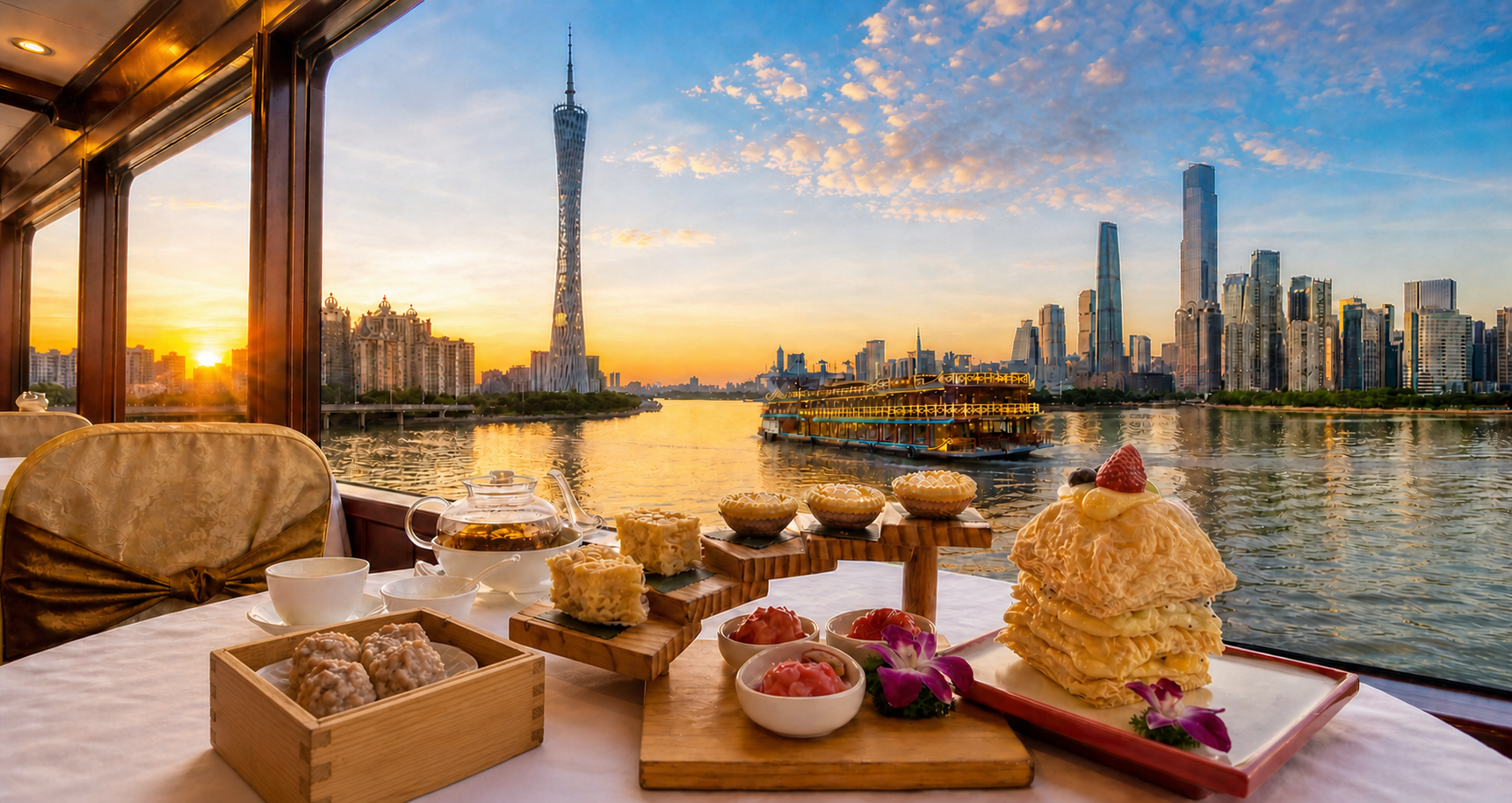 Pearl River Dinner Cruise with Cantonese Cuisine & Hotel Transfer
