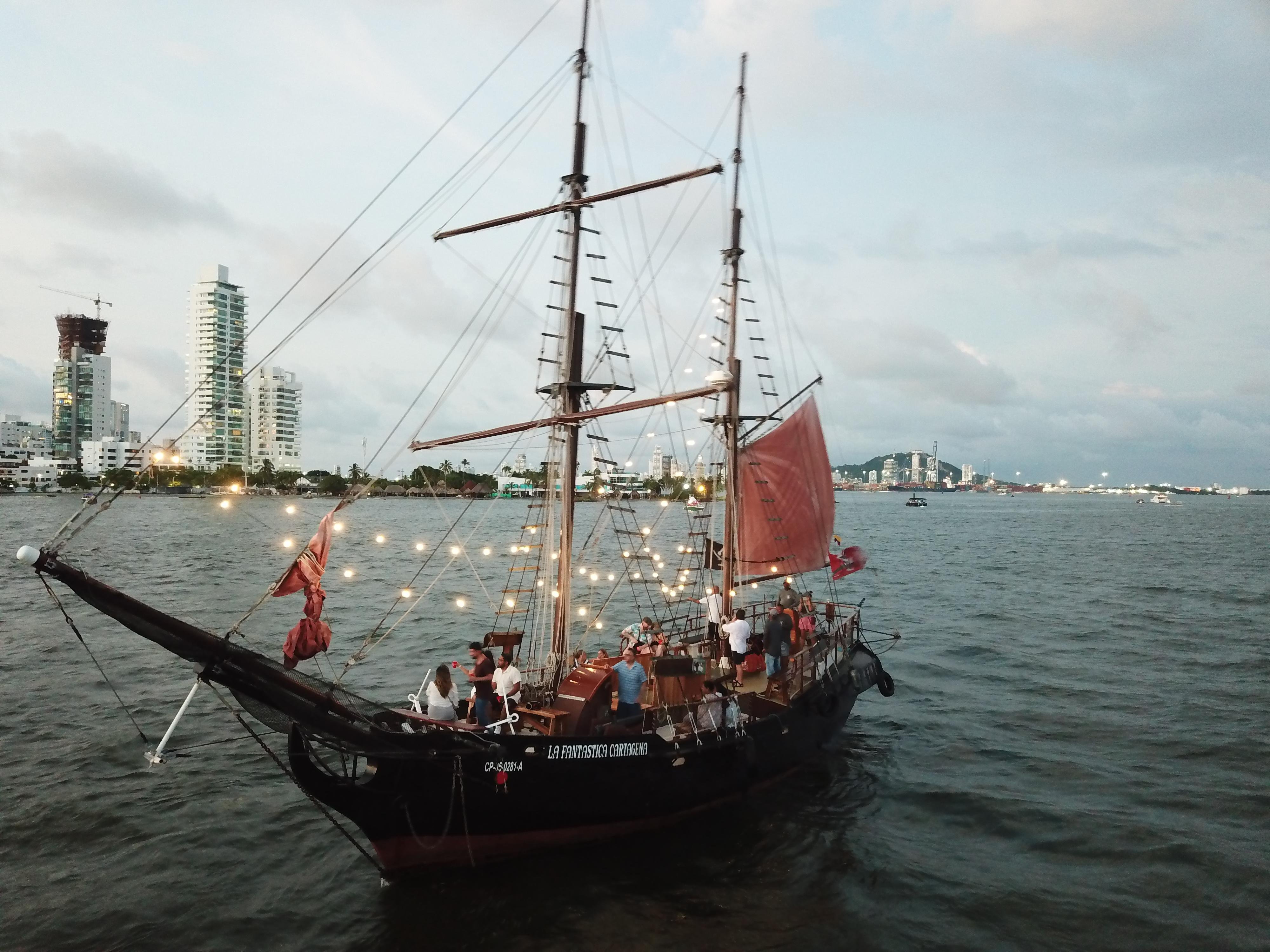 Cartagena Sunset Pirate Ship Cruise with Open Bar