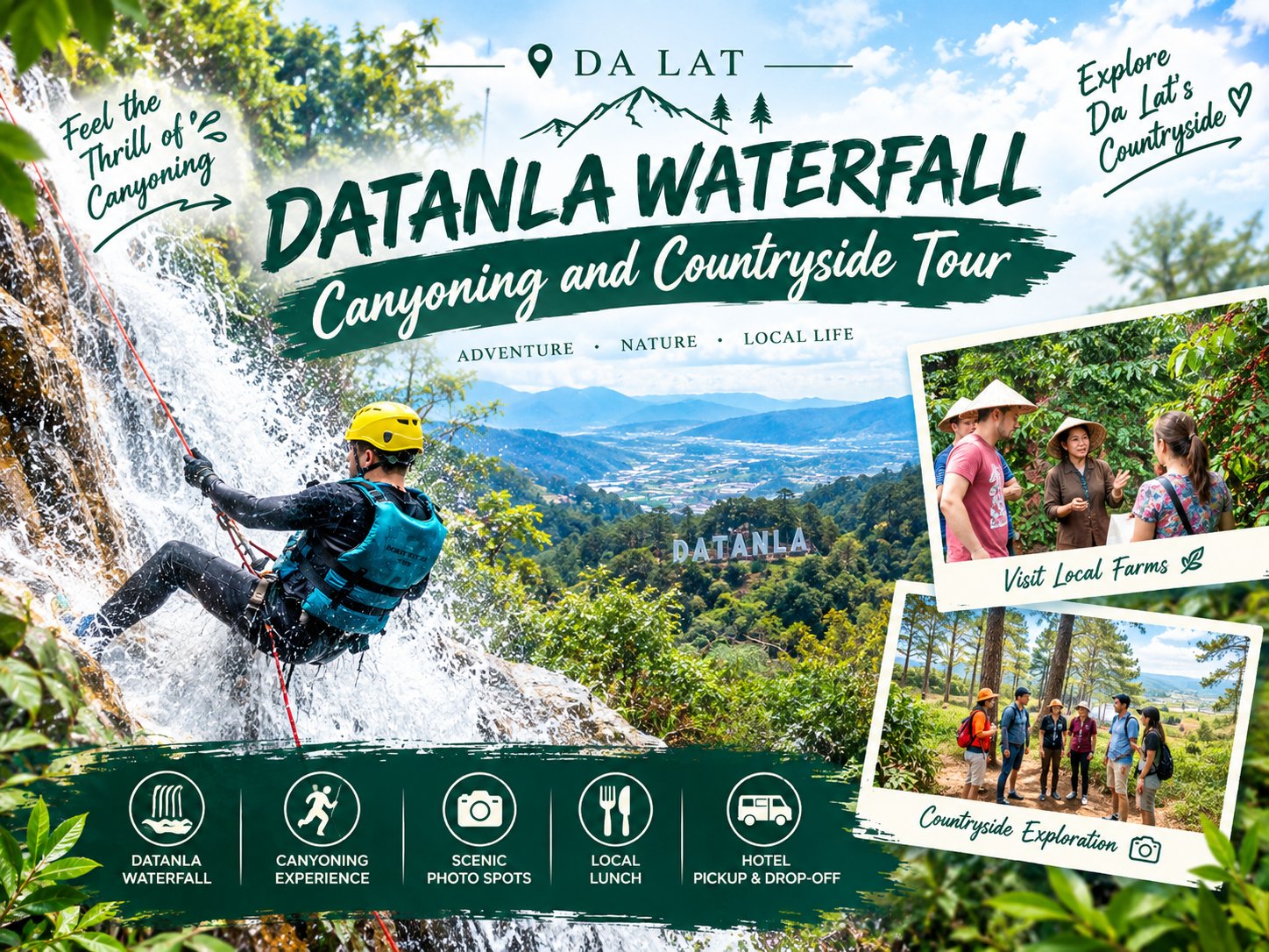 Datanla Waterfall Canyoning & Countryside Adventure