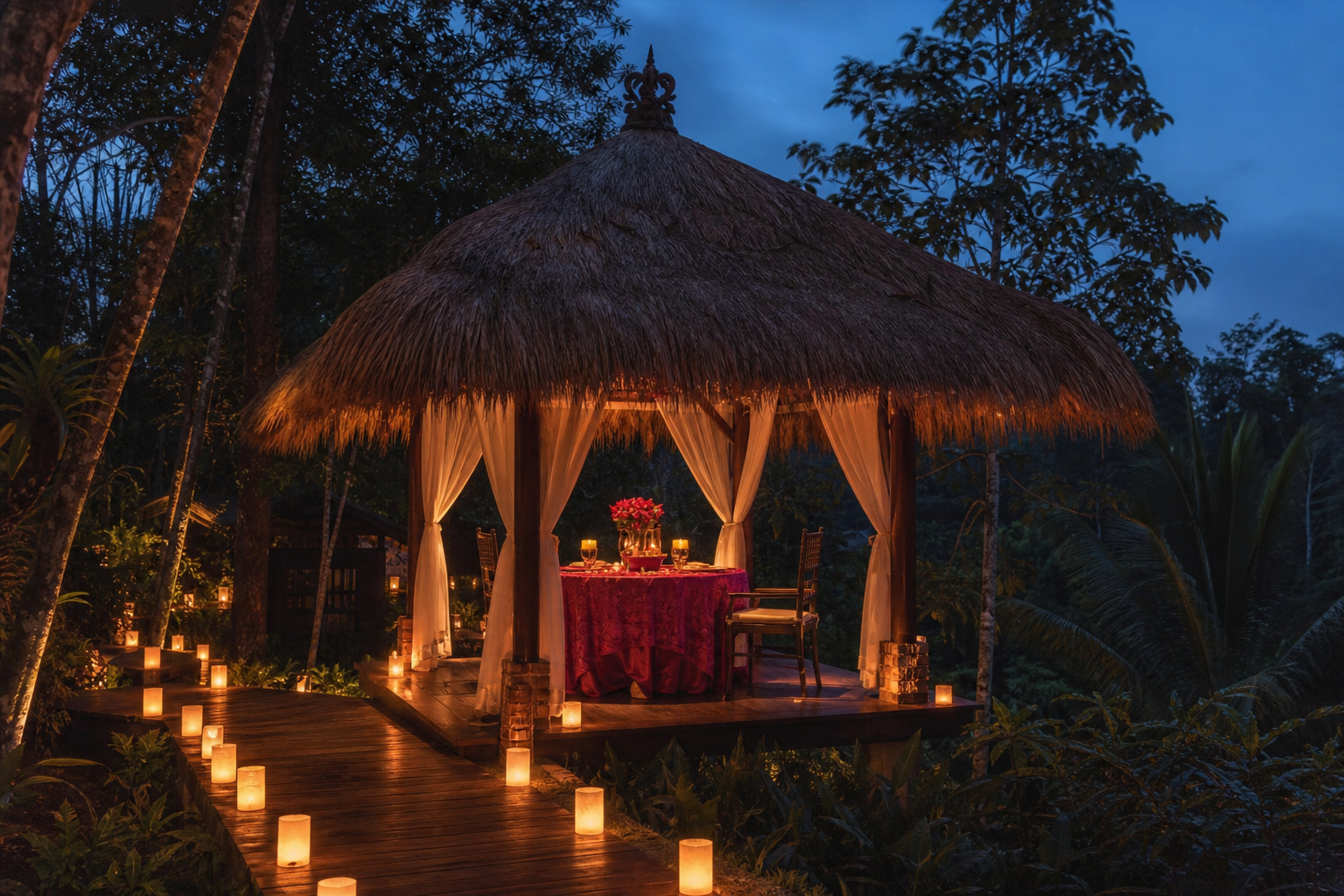 Private Candlelit Poolside Dinner at Adiwana Jembawan