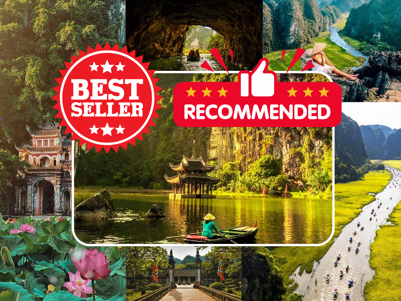 Hoa Lu & Tam Coc Day Trip with Boat Ride and Cycling