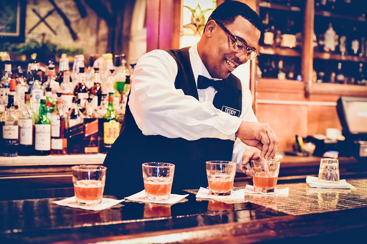 Cocktail stop on a New Orleans cooking class and cocktail walking tour