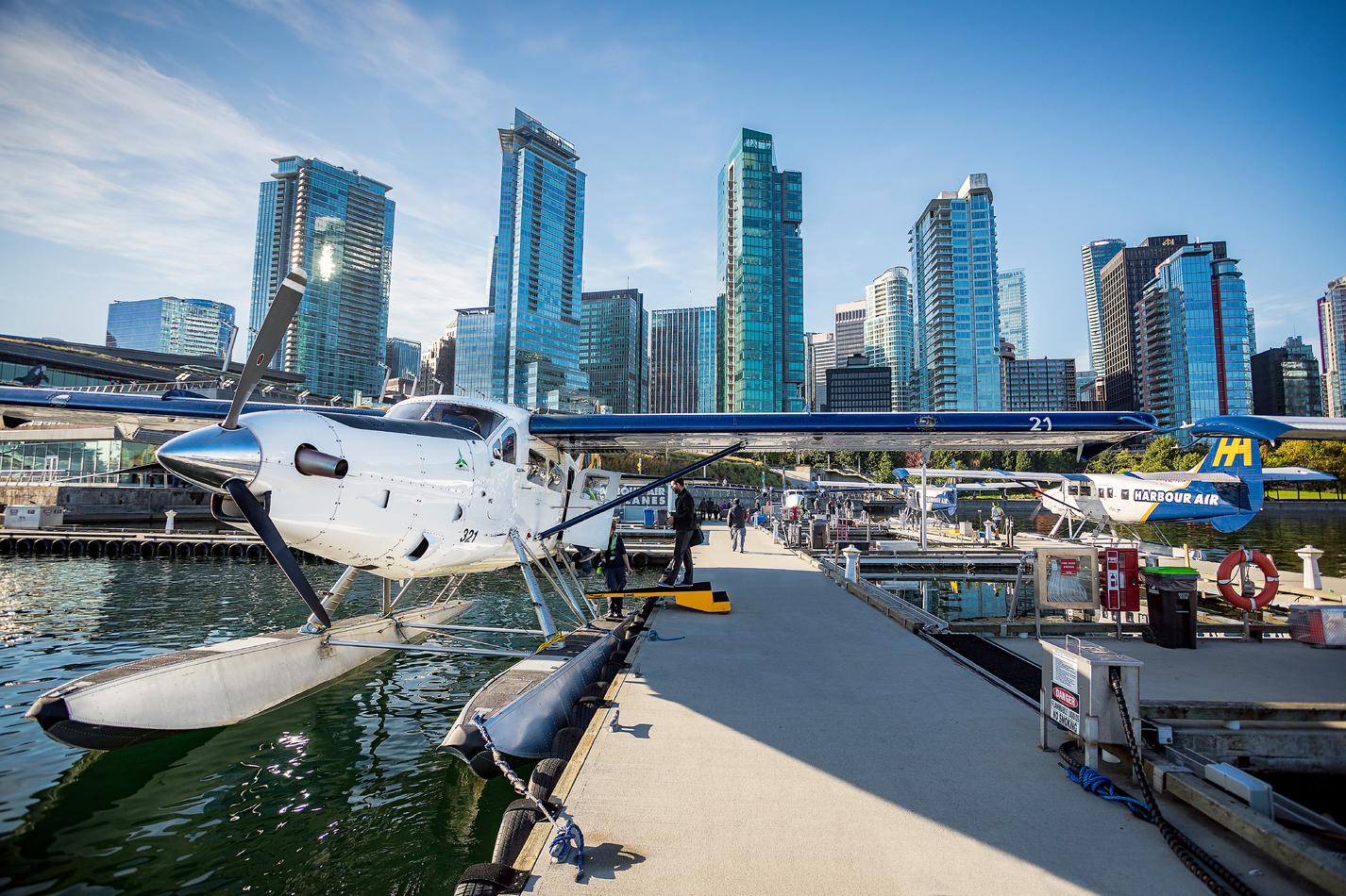 Panoramic Seaplane Flight Over Vancouver