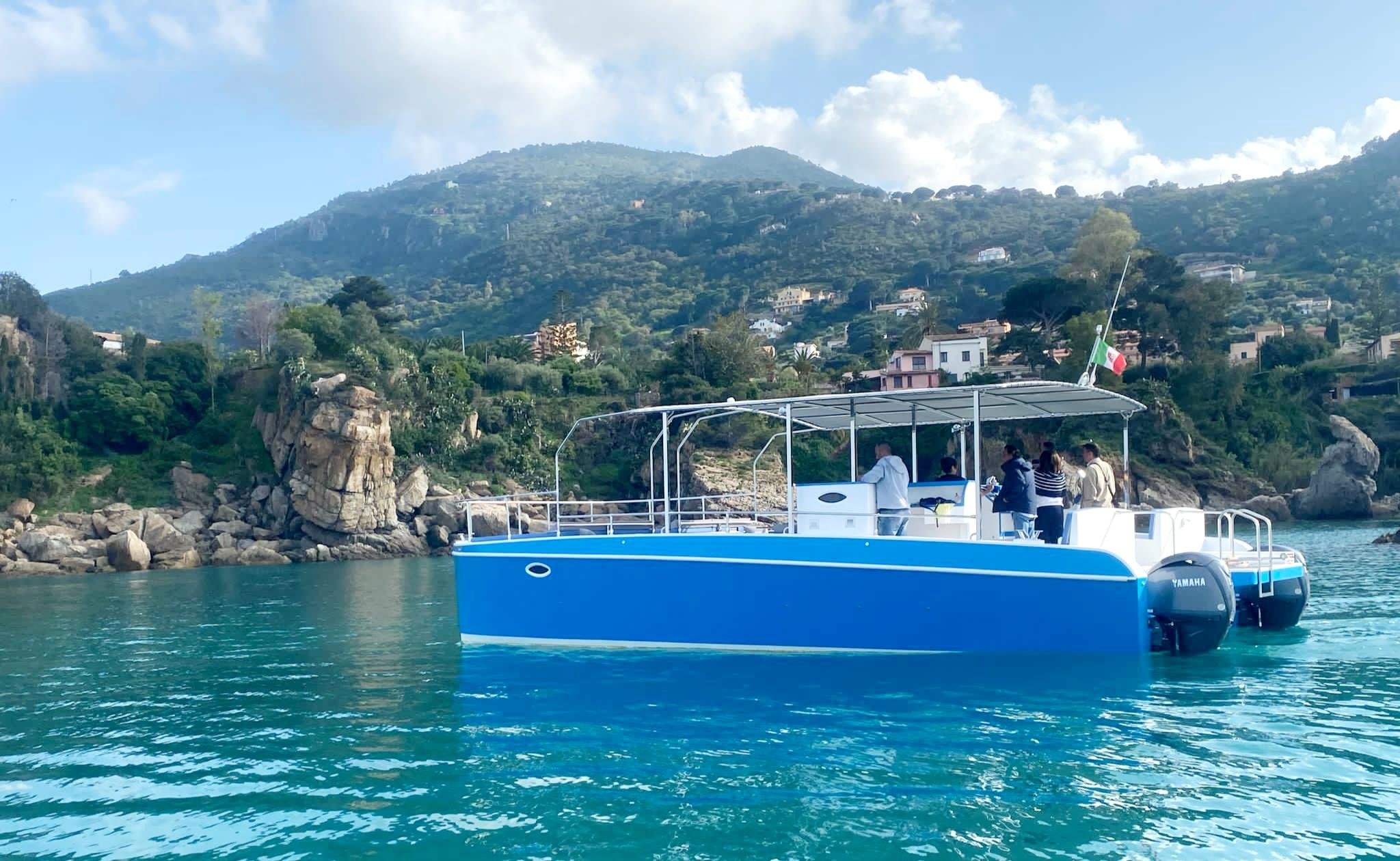 Cefalù coast to coast boat tour — catamaran on the Sicilian coast — image 7