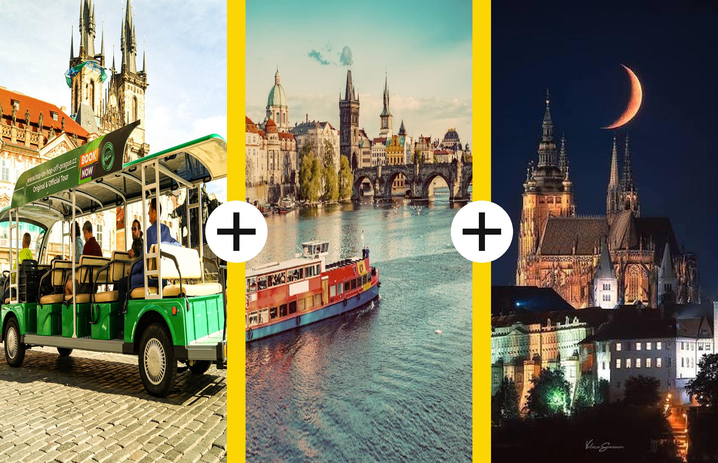 Prague Electric Bus Tour with Castle & River Cruise