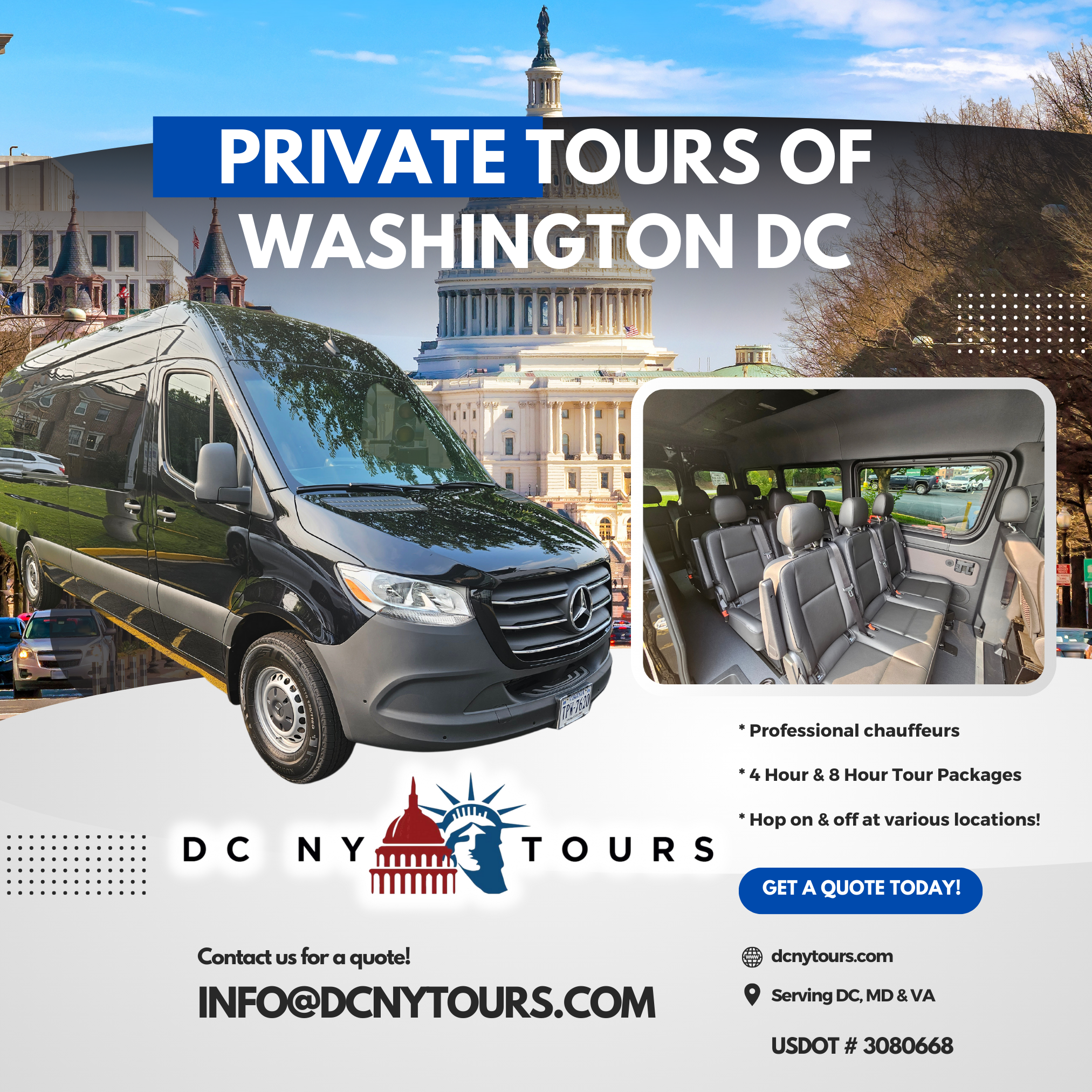 Private Customizable DC Sightseeing Van Experience
